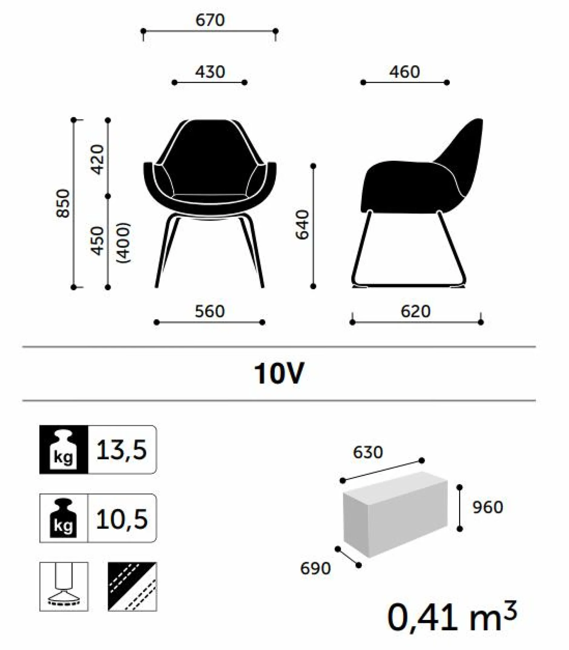 Chaises De Bureau>Camif FLOKK Fauteuil entièrement capitonné pieds luge Fan 10V - Vert Sauge