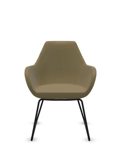 Chaises De Bureau>Camif FLOKK Fauteuil entièrement capitonné pieds luge Fan 10V - Jaune