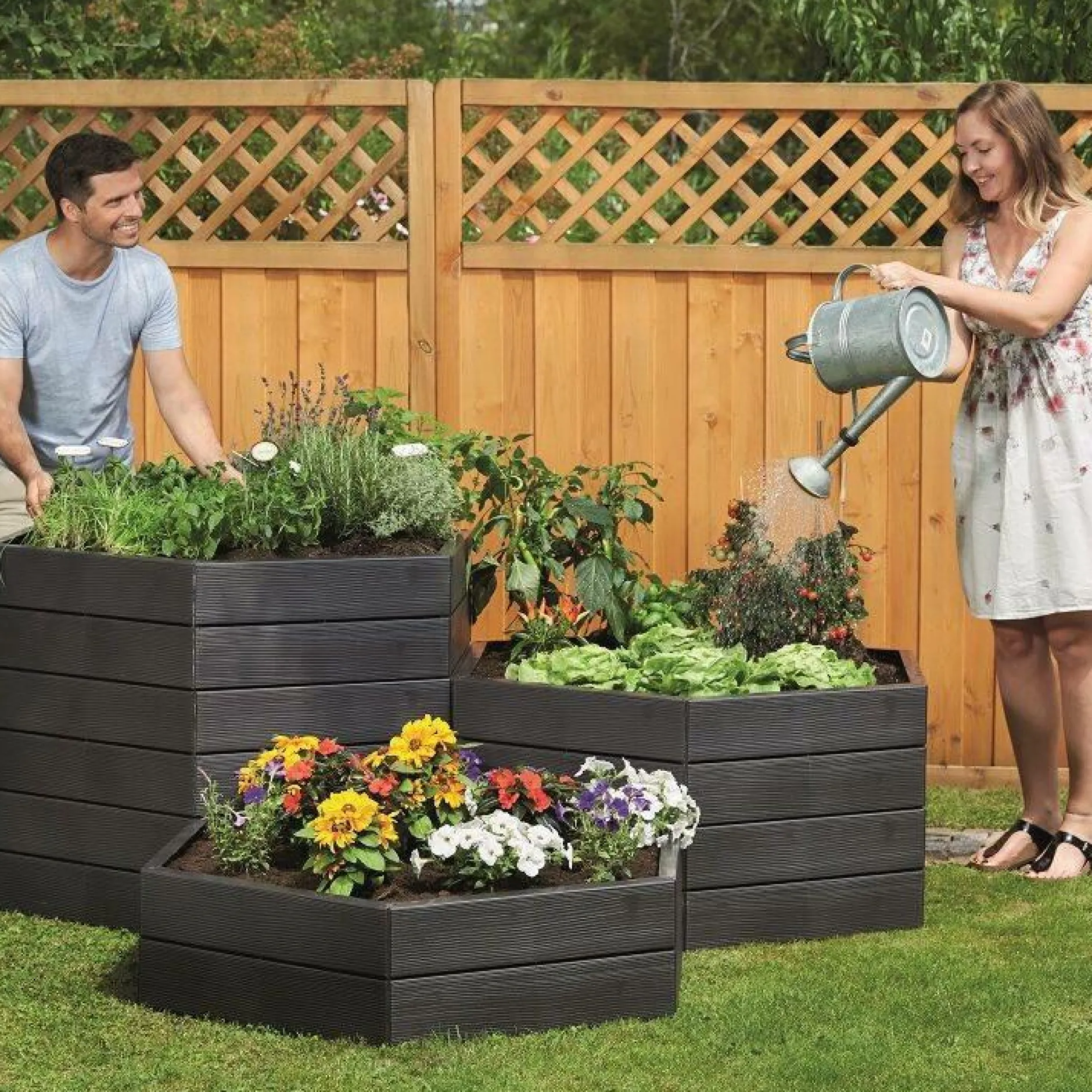 Carrés De Potager>Camif GARANTIA Kit 2 Carrés de Potager avec 2 Sets d'Extension Ergo