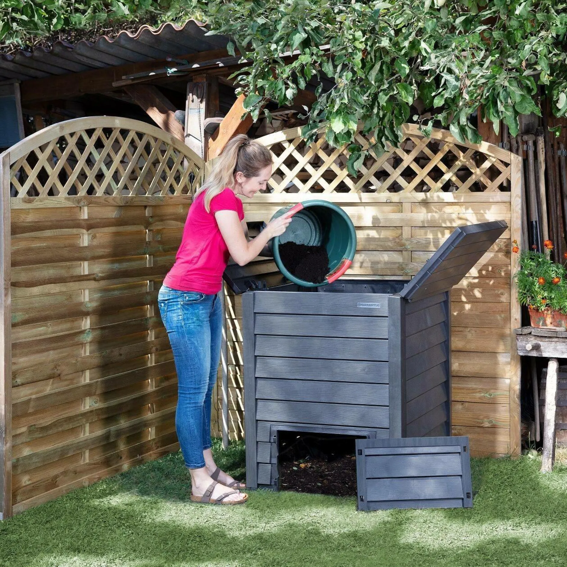 Composteurs>Camif GARANTIA Kit Composteur Imitation Bois 600 L Thermo Wood