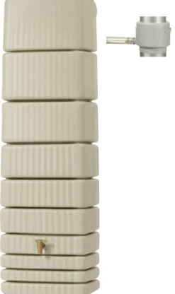 Récupérateurs D'Eau>Camif GARANTIA Kit Récupérateur d'Eau Cuve Murale 650 L Slim Sable