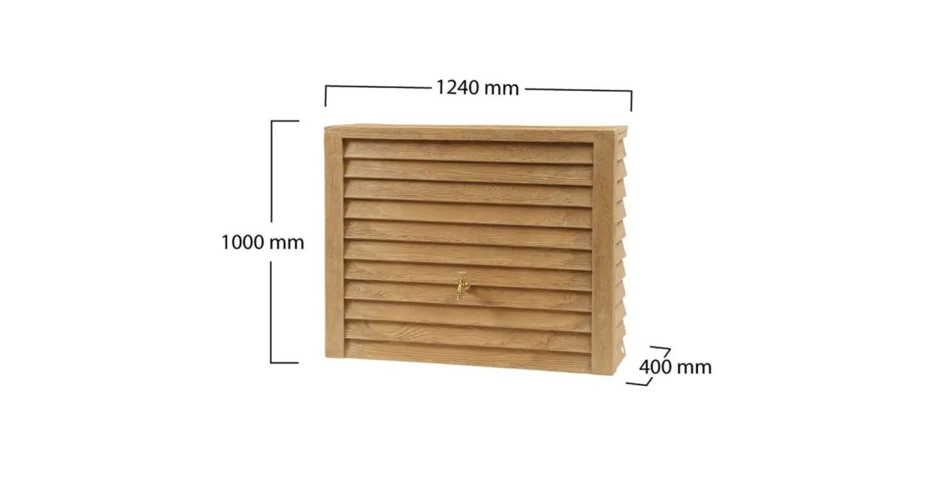 Récupérateurs D'Eau>Camif GARANTIA Kit Récupérateur d'Eau 350 L Woody Aspect Bois Clair