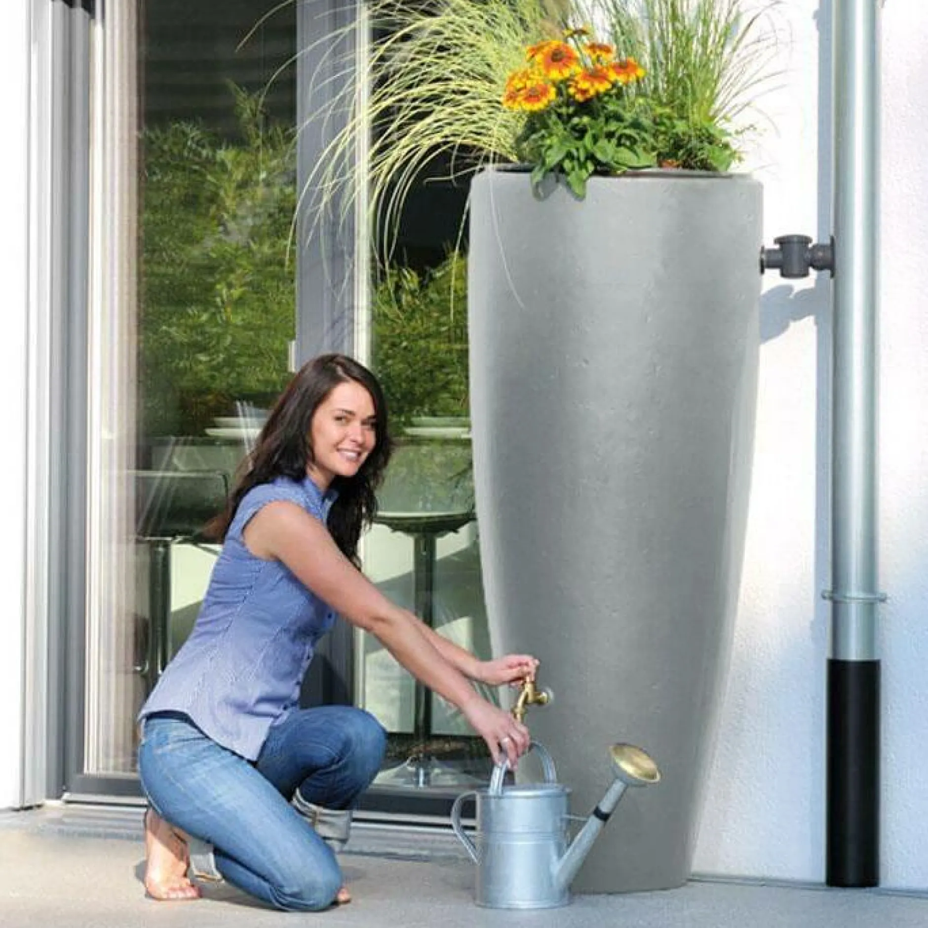 Récupérateurs D'Eau>Camif GARANTIA Kit Récupérateur d'Eau 300 L 2en1 Gris