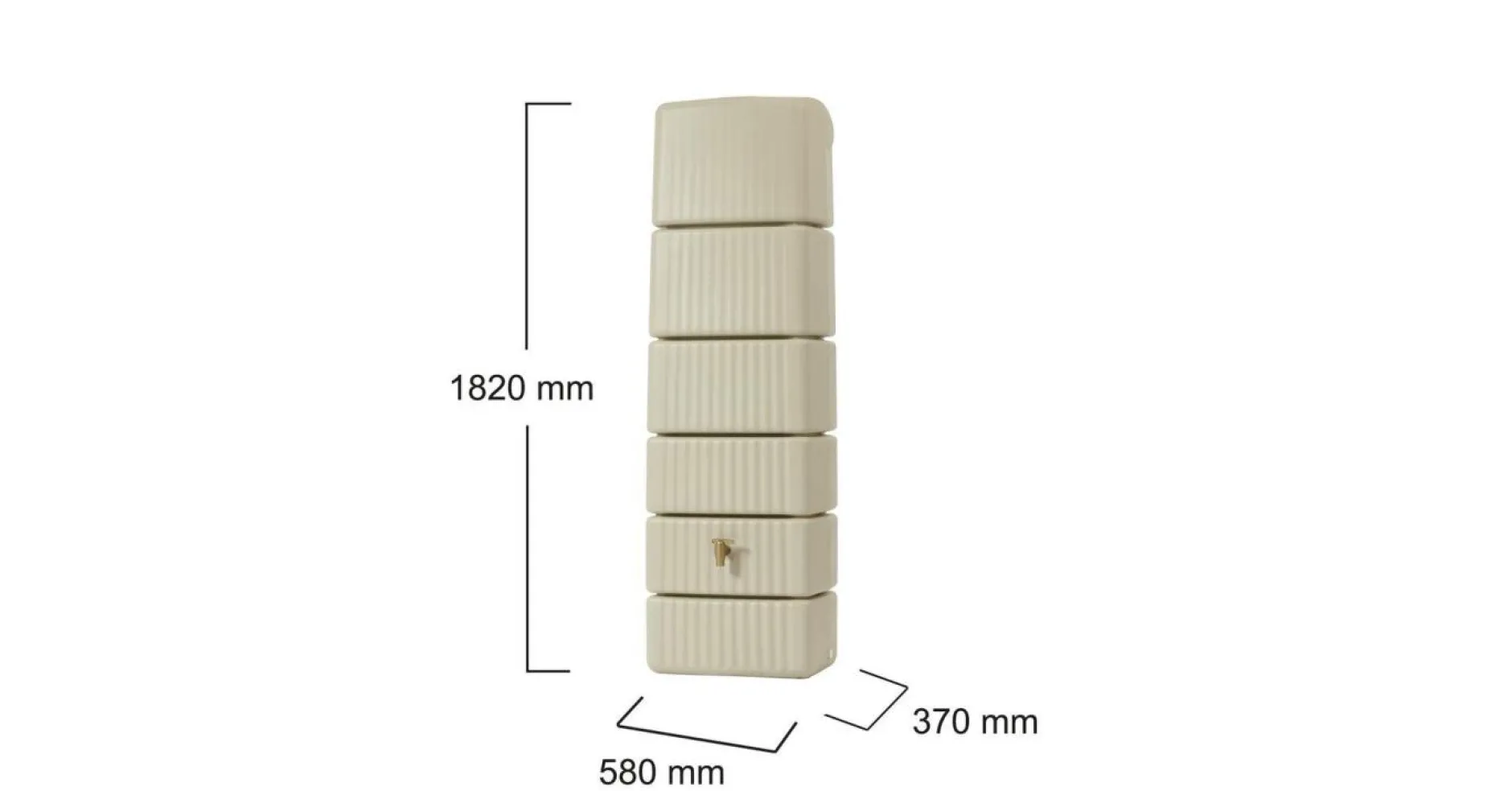 Récupérateurs D'Eau>Camif GARANTIA Kit Récupérateur d'Eau Cuve Murale 300 L Slim Sable