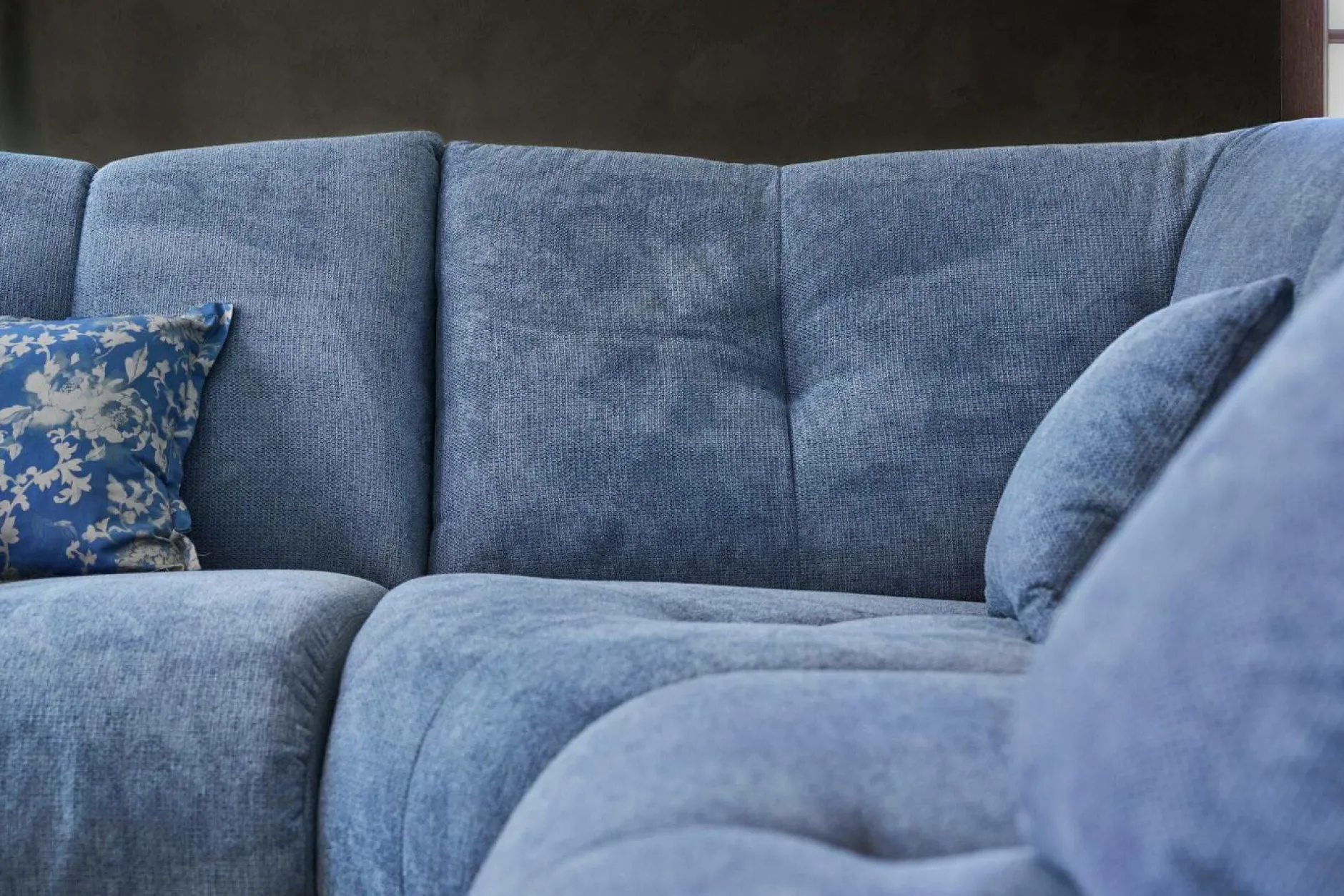 Canapés Modulables>Camif Grand chauffeuse pour canapé modulable tissu Benny - - 2,5 places Bleu