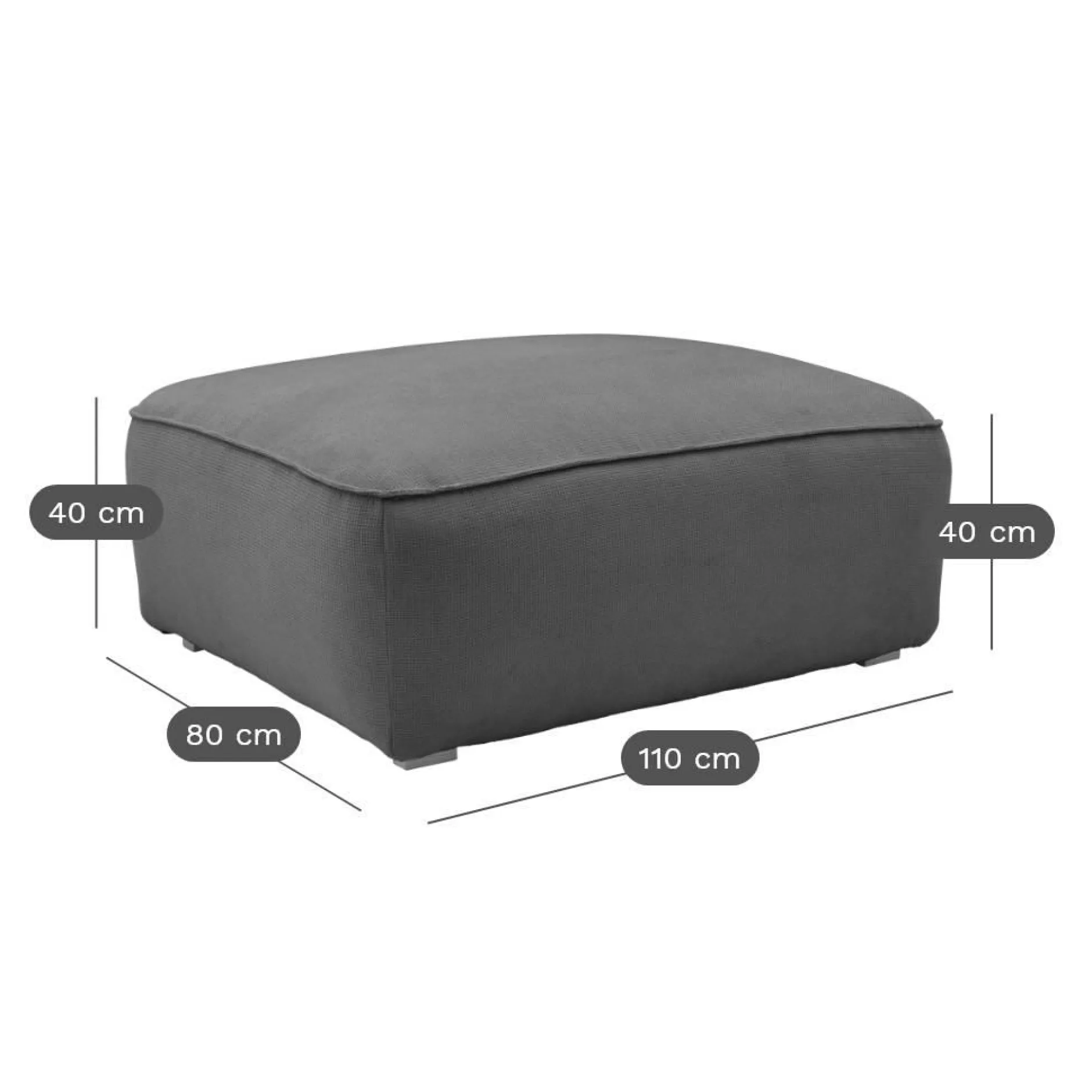 Repose-Pieds>Camif Grand pouf tissu Otis - Beige