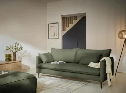 Repose-Pieds>Camif Grand pouf tissu Otis - Vert Kaki