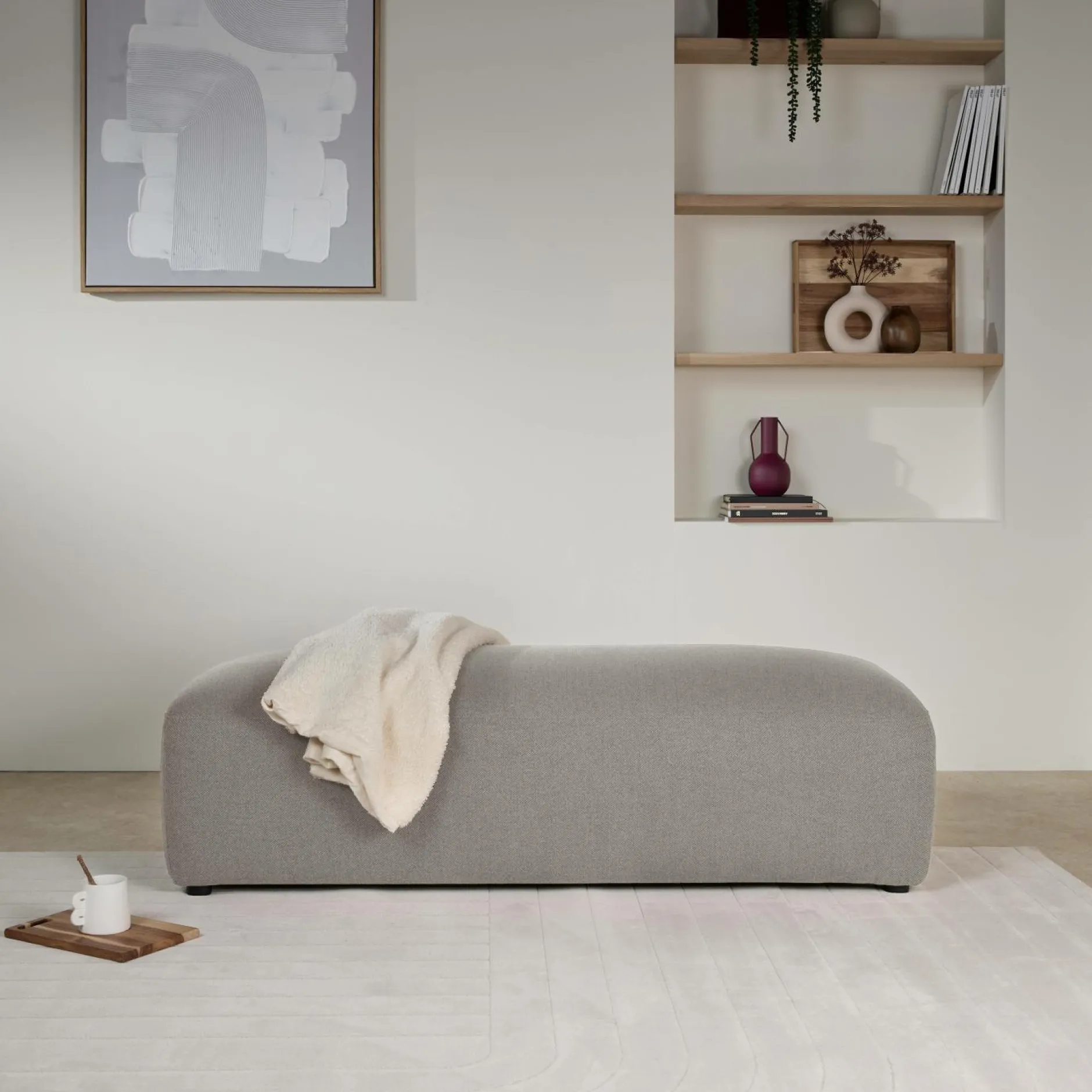 Repose-Pieds>Camif Grand pouf tissu Pavel - Gris