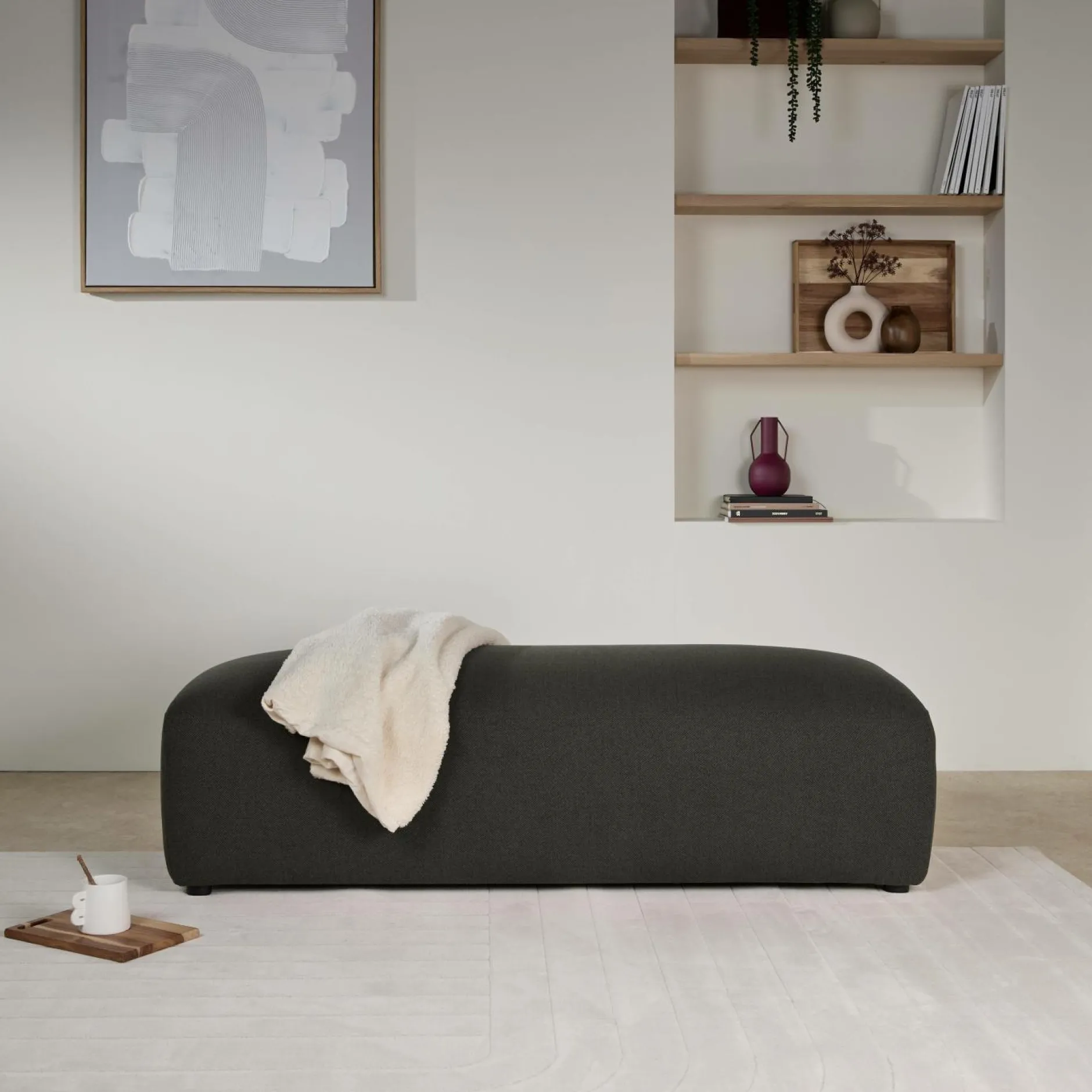 Repose-Pieds>Camif Grand pouf tissu Pavel - Vert Foncé