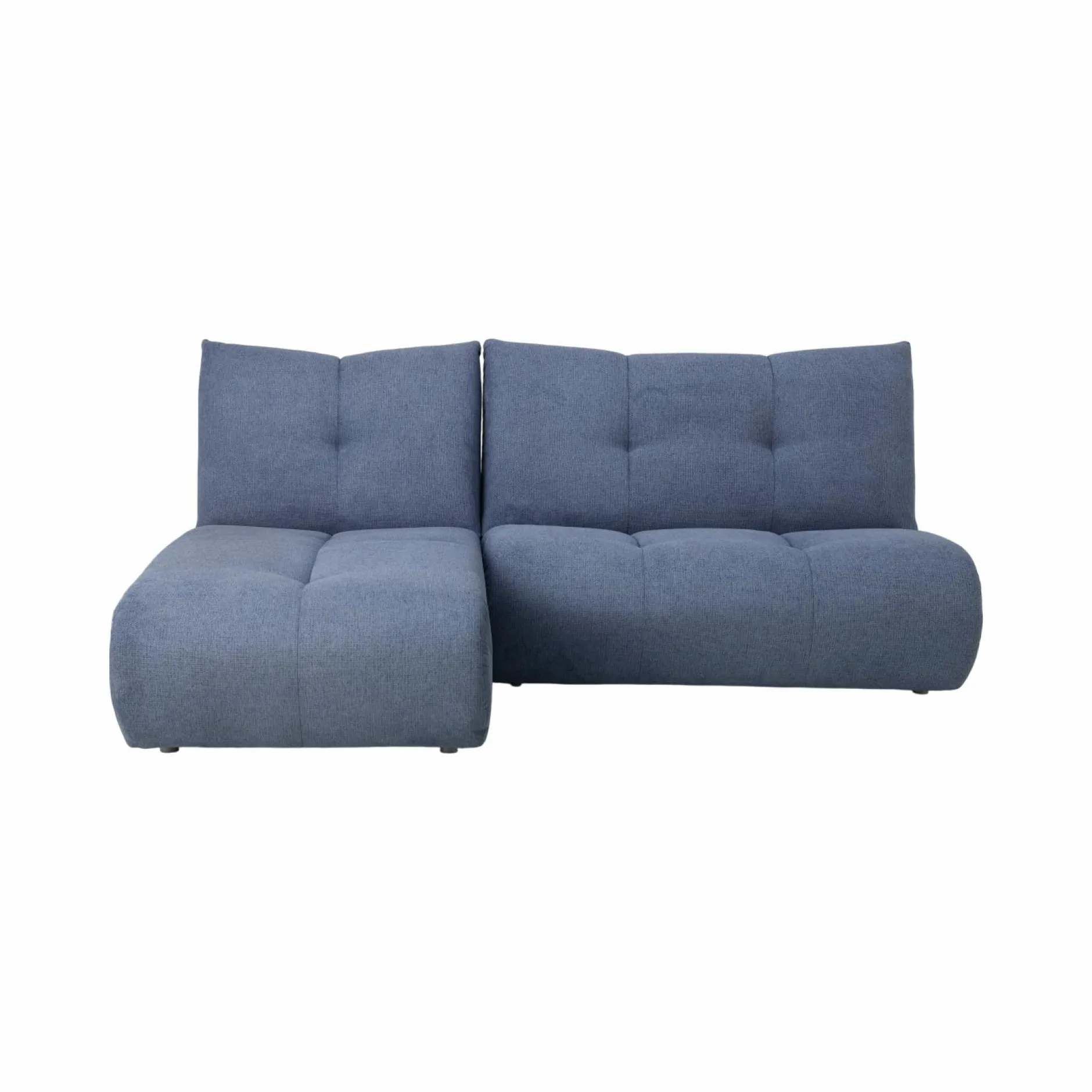 Canapés Modulables>Camif Grande chauffeuse et méridienne tissu Benny - - 1,5 place Bleu