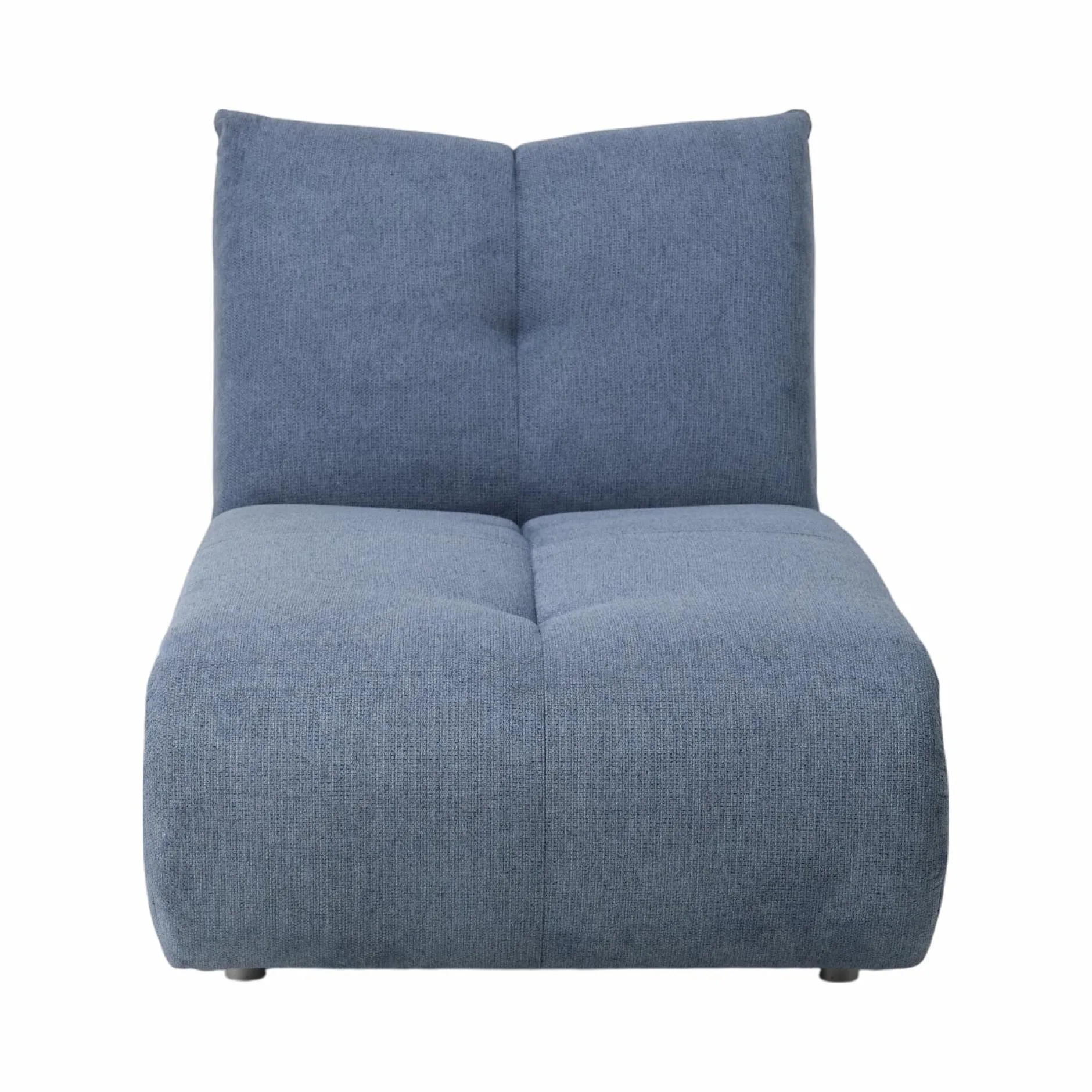 Canapés Modulables>Camif Grande chauffeuse et méridienne tissu Benny - - 1,5 place Bleu