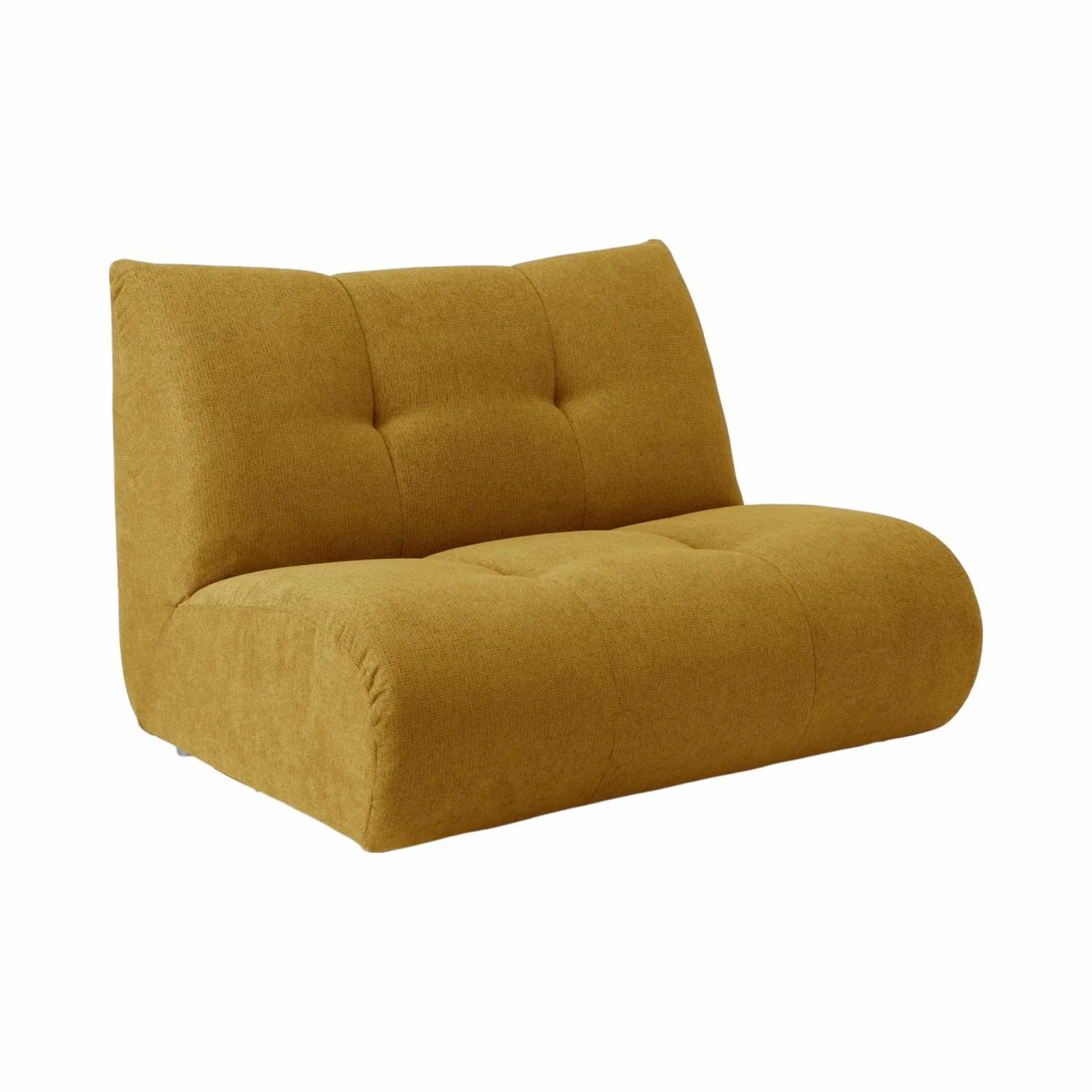 Canapés Modulables>Camif Grande chauffeuse pour canapé modulable tissu Benny - - 1,5 place Moutarde