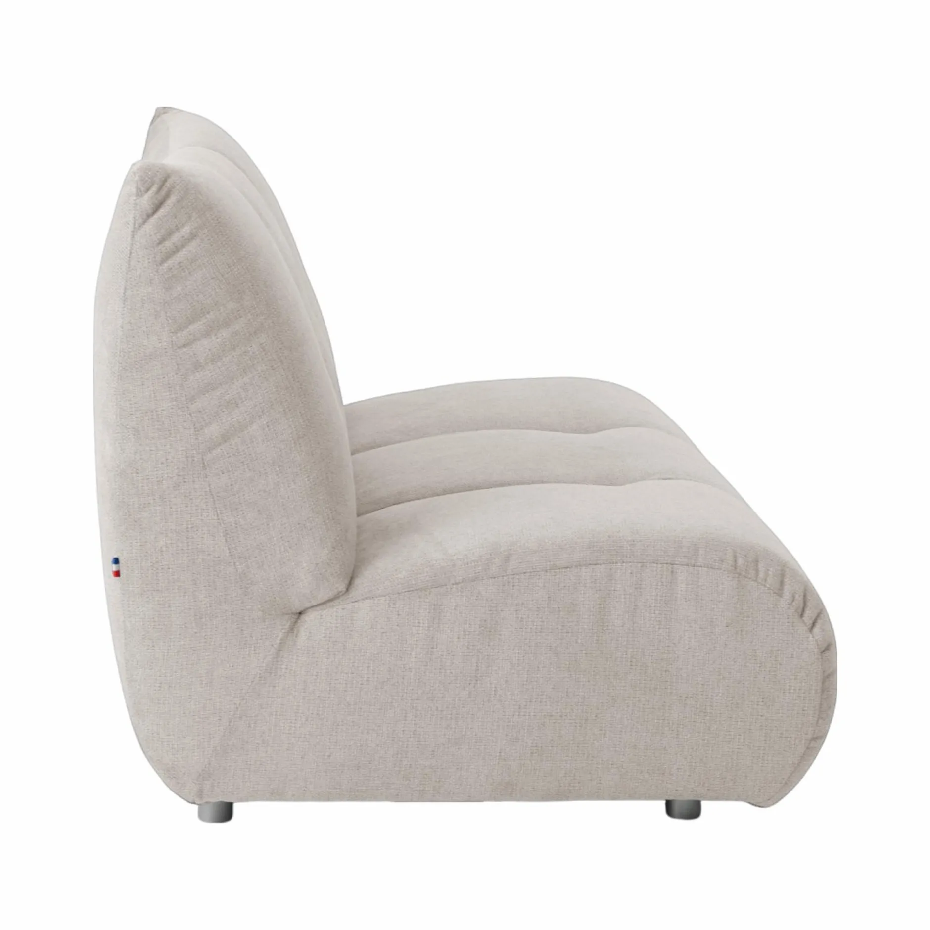 Canapés Modulables>Camif Grande chauffeuse pour canapé modulable tissu Benny - - 1,5 place Naturel