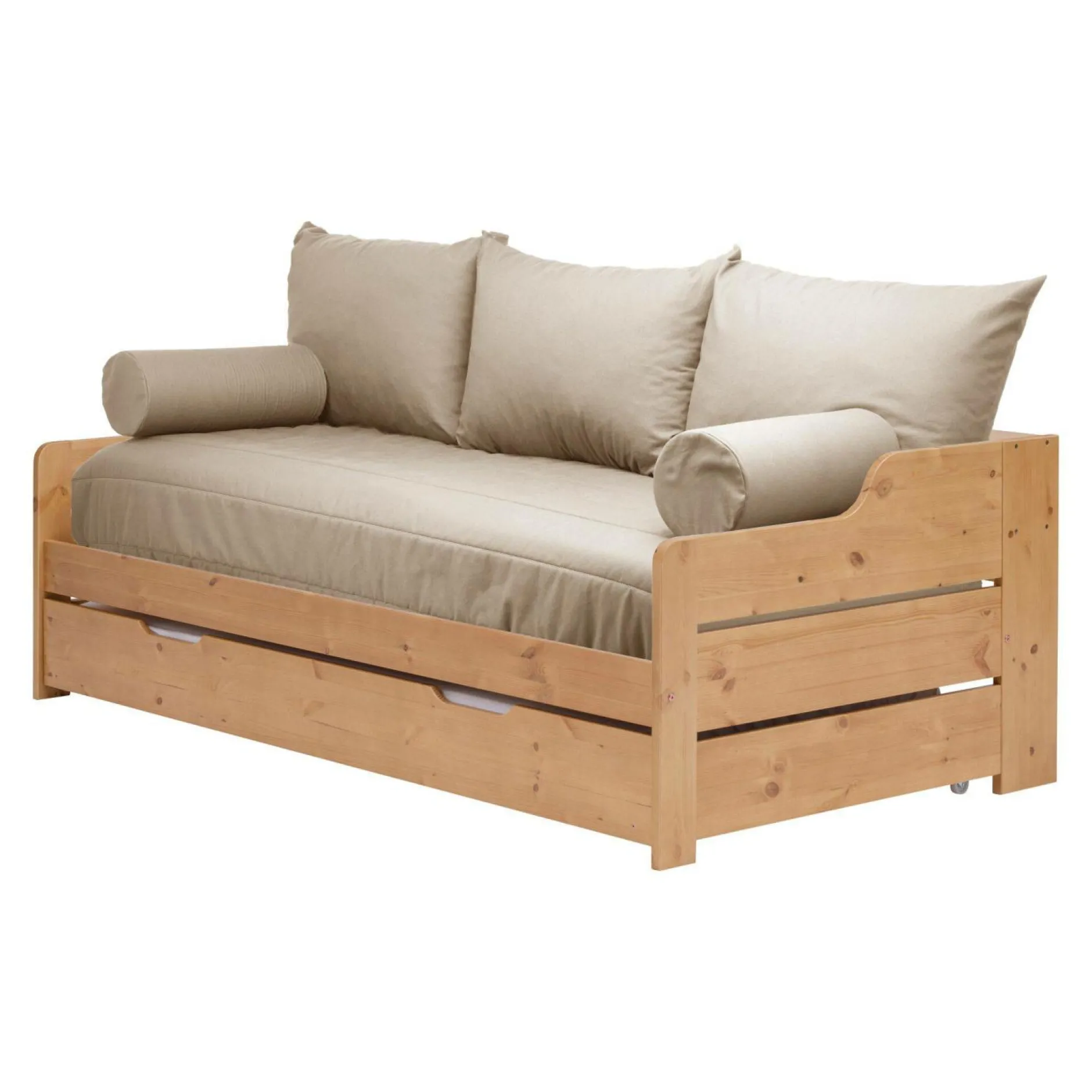 Housses De Canapés Et Fauteuils|Housses De Canapés Et Fauteuils>Camif Habillage lit gigogne recyclé Heva - Lin