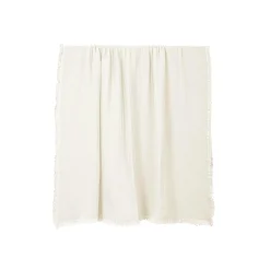 Plaids|Plaids>Camif HAOMY Plaid double voile de coton Vanly - - 130 x 180 cm Ivoire