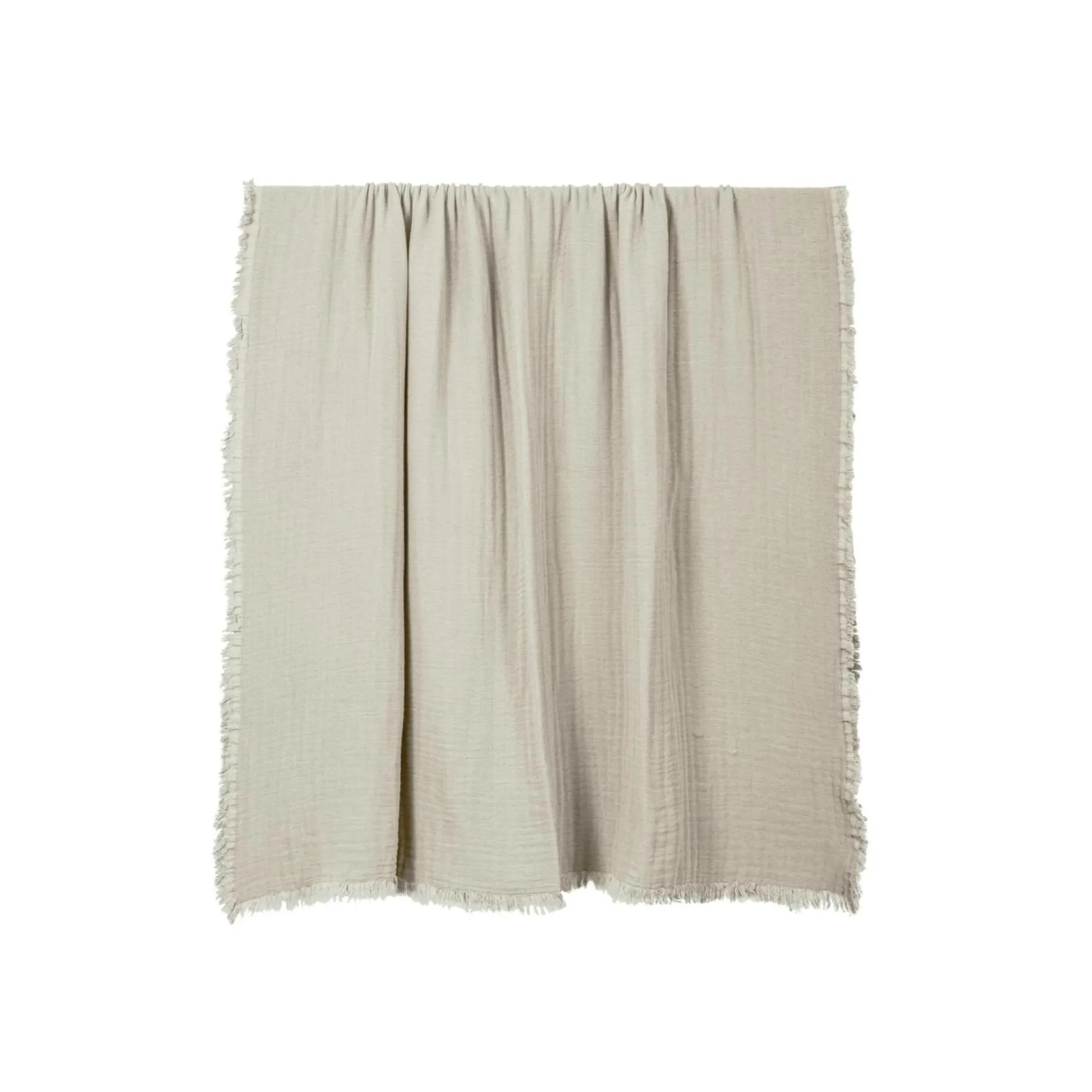 Plaids|Plaids>Camif HAOMY Plaid double voile de coton Vanly - - 130 x 180 cm Naturel