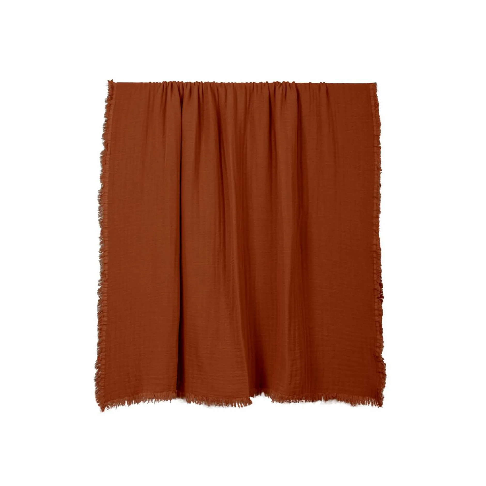 Plaids|Plaids>Camif HAOMY Plaid double voile de coton Vanly - - 130 x 180 cm Brick