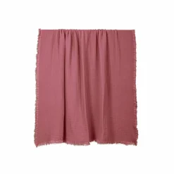 Plaids|Plaids>Camif HAOMY Plaid double voile de coton Vanly - - 130 x 180 cm Bois de rose