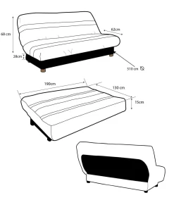 Housses De Clic-Clac Et Bz|Housses De Clic-Clac Et Bz>Camif Housse de clic-clac Heva - Vert Fougère