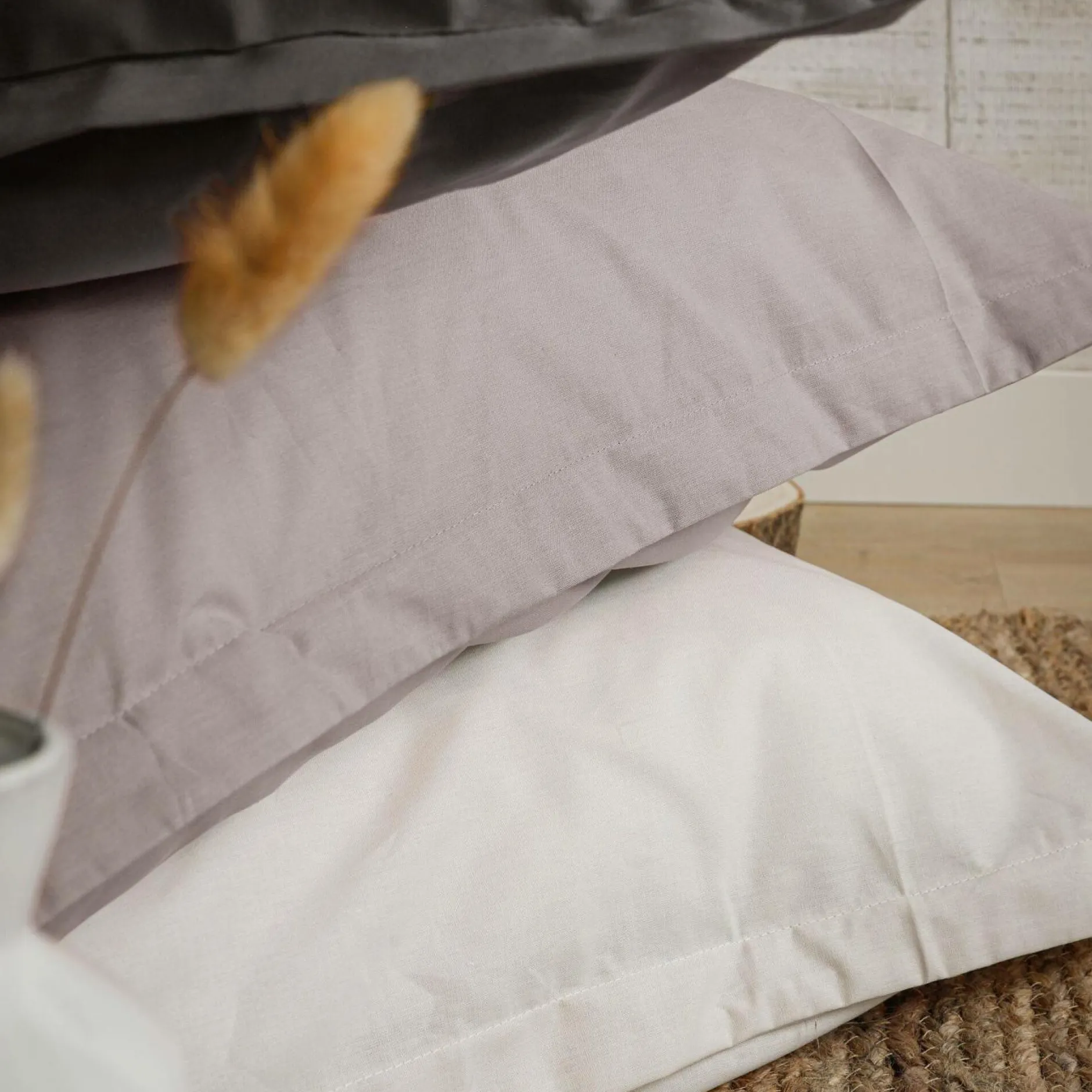 Housses De Couette>Camif Housse de couette coton bio Fil & Sens - - 140 x 200 cm Gris Mastic