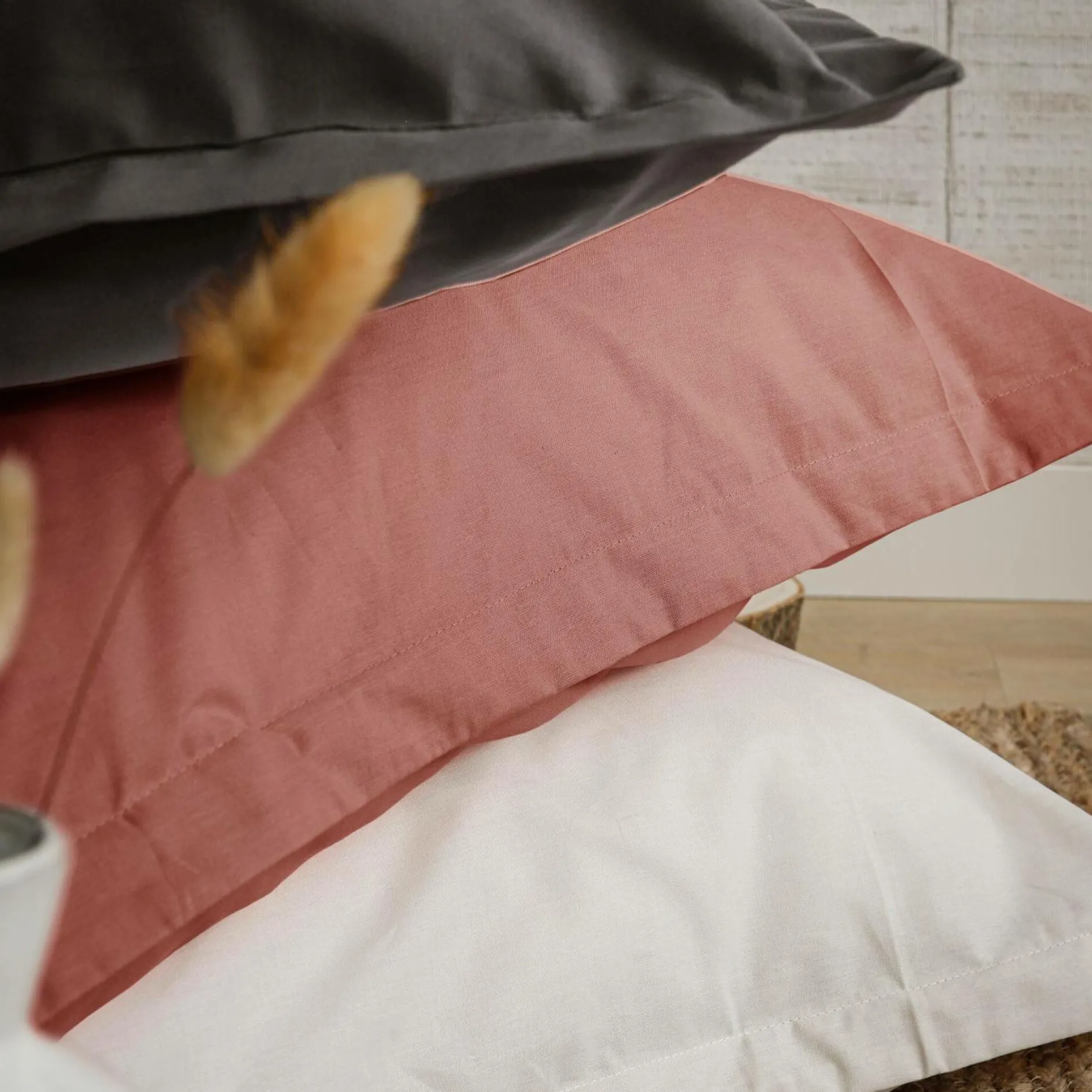 Housses De Couette>Camif Housse de couette coton bio Fil & Sens - - 140 x 200 cm Terracotta