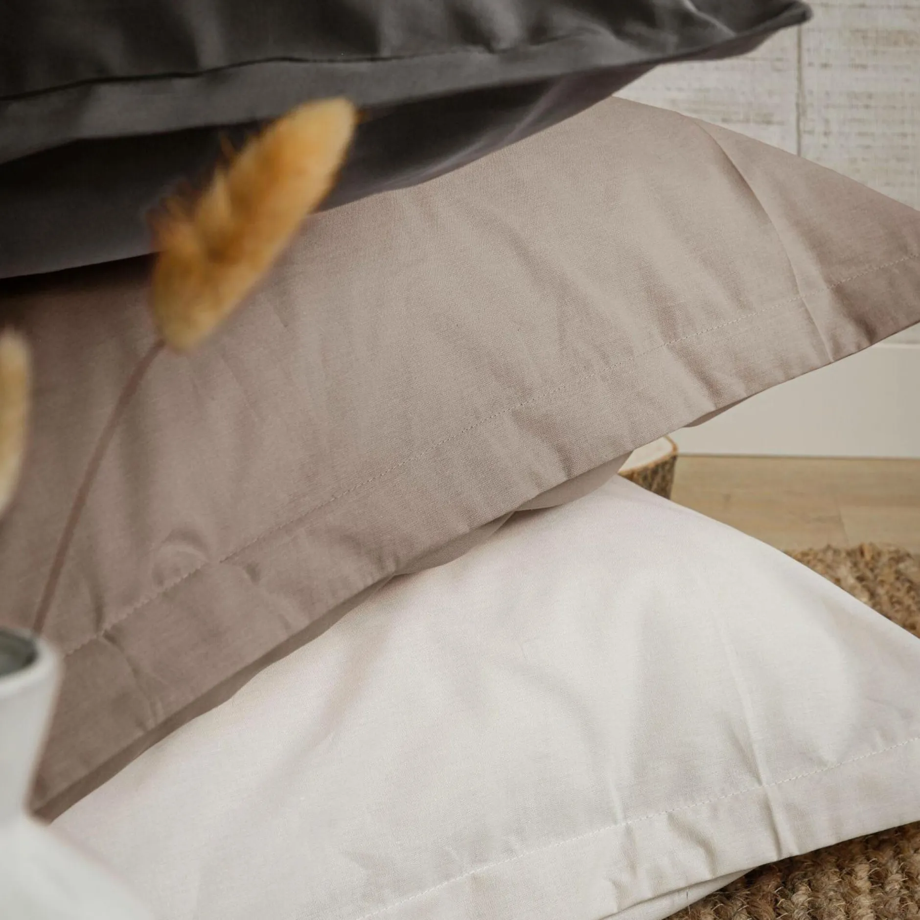 Housses De Couette>Camif Housse de couette coton bio Fil & Sens - - 200 x 200 cm Taupe