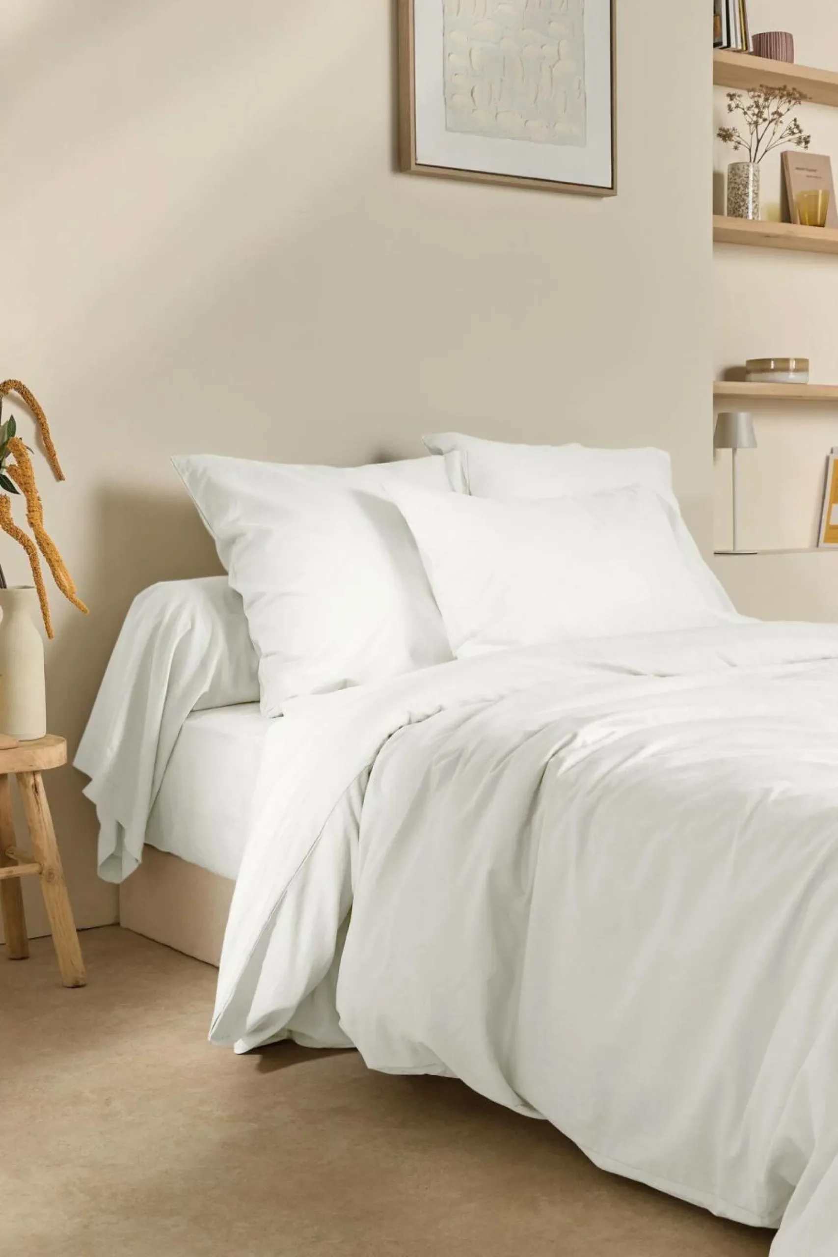 Housses De Couette>Camif Housse de couette coton lin Valentine - - 140 x 200 cm Blanc