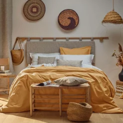 Housses De Couette>Camif Housse de couette percale bio Elise - - 240 x 220 cm Ocre