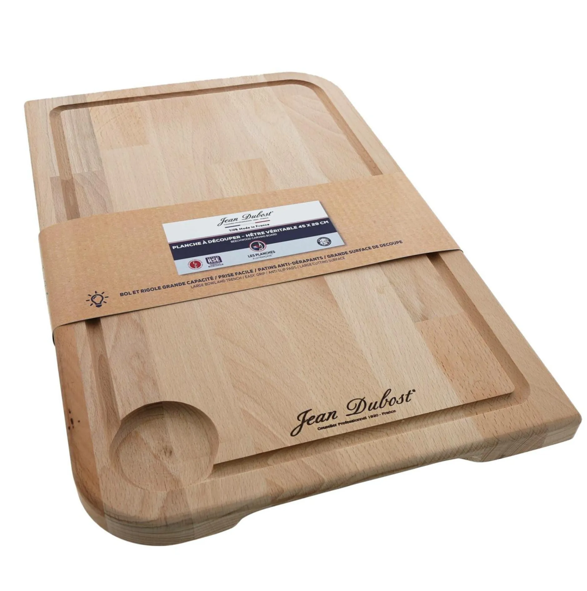 Planches À Découper>Camif JEAN DUBOST Planche à découper avec bol et rigole 45 x 29 cm