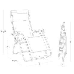Transats Et Relax></noscript>Camif LAFUMA Fauteuil Relax Pliant Futura Batyline® Duo - Galet