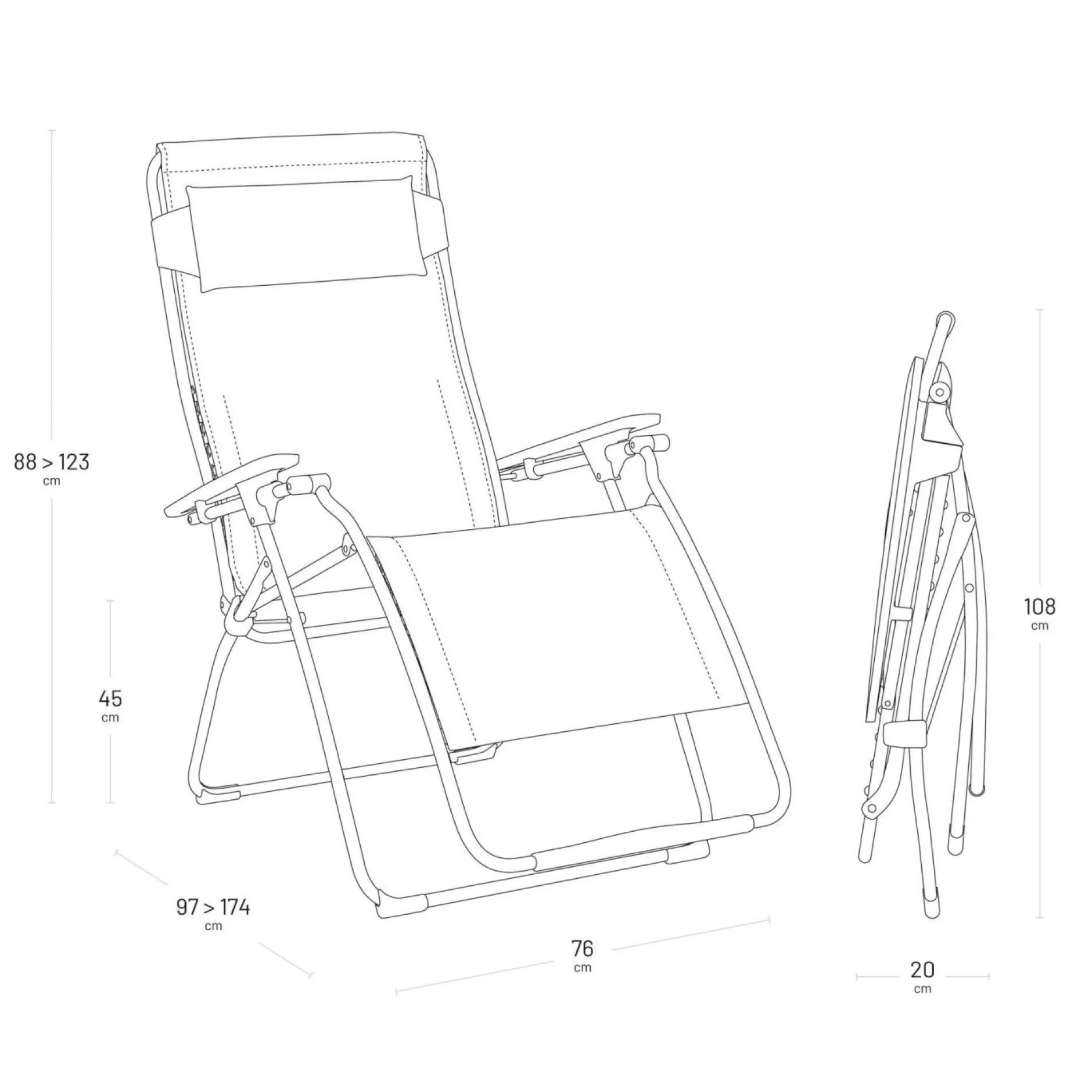 Transats Et Relax>Camif LAFUMA Fauteuil Relax Pliant Futura XL Batyline® Duo - Obsidian