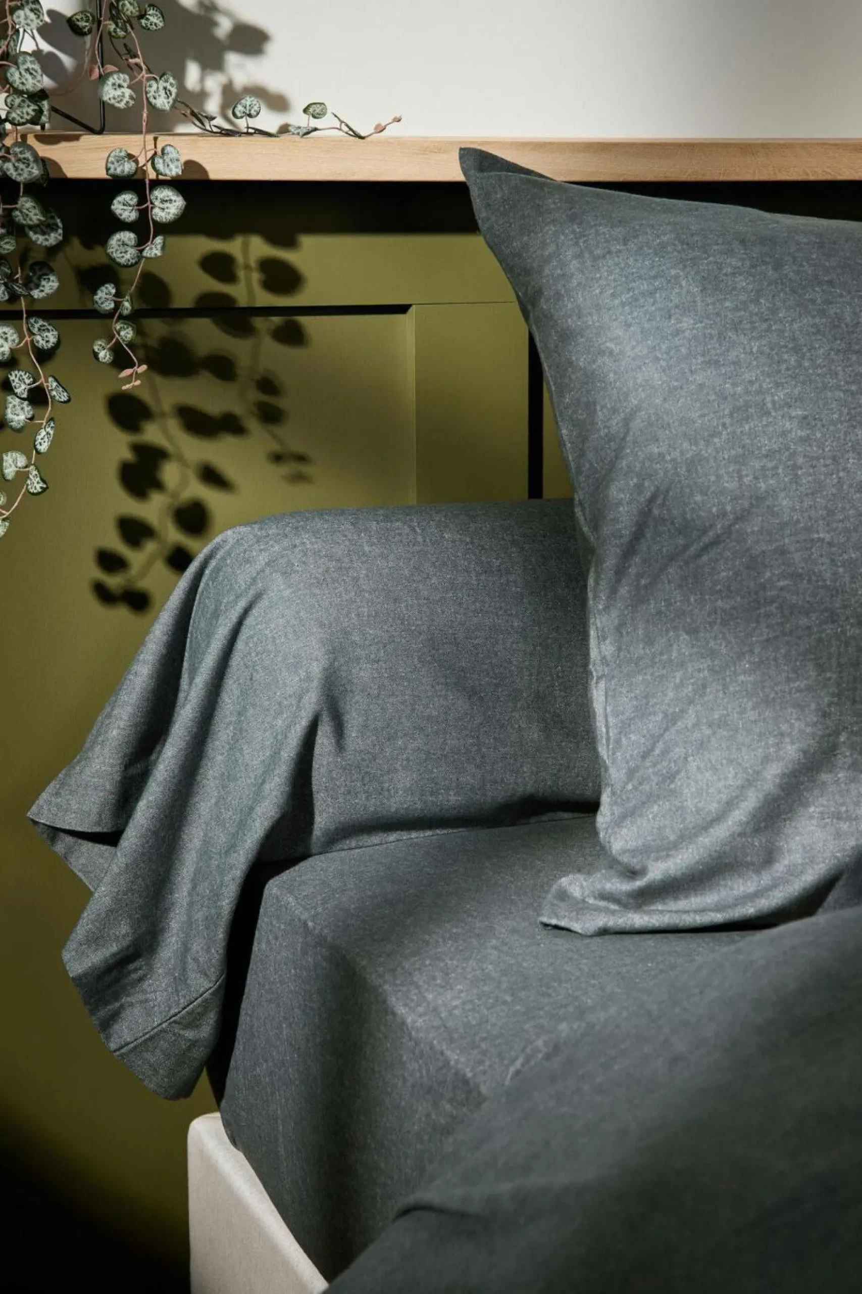 Draps Housse>Camif LASA HOME Drap housse coton flanelle Livia - - 140 x 190 cm Graphite