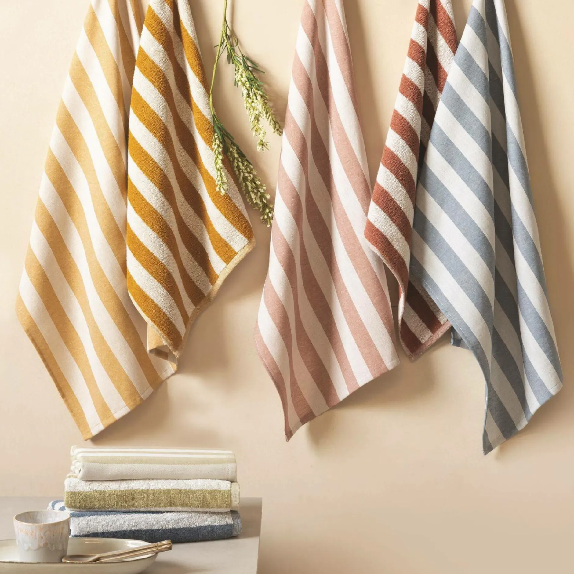 Torchons|Torchons>Camif LASA HOME Essuie-main coton Luis - - 50 x 50 cm Olive