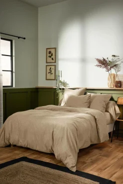 Housses De Couette>Camif LASA HOME Housse de couette coton flanelle Livia - - 240 x 220 cm Sable