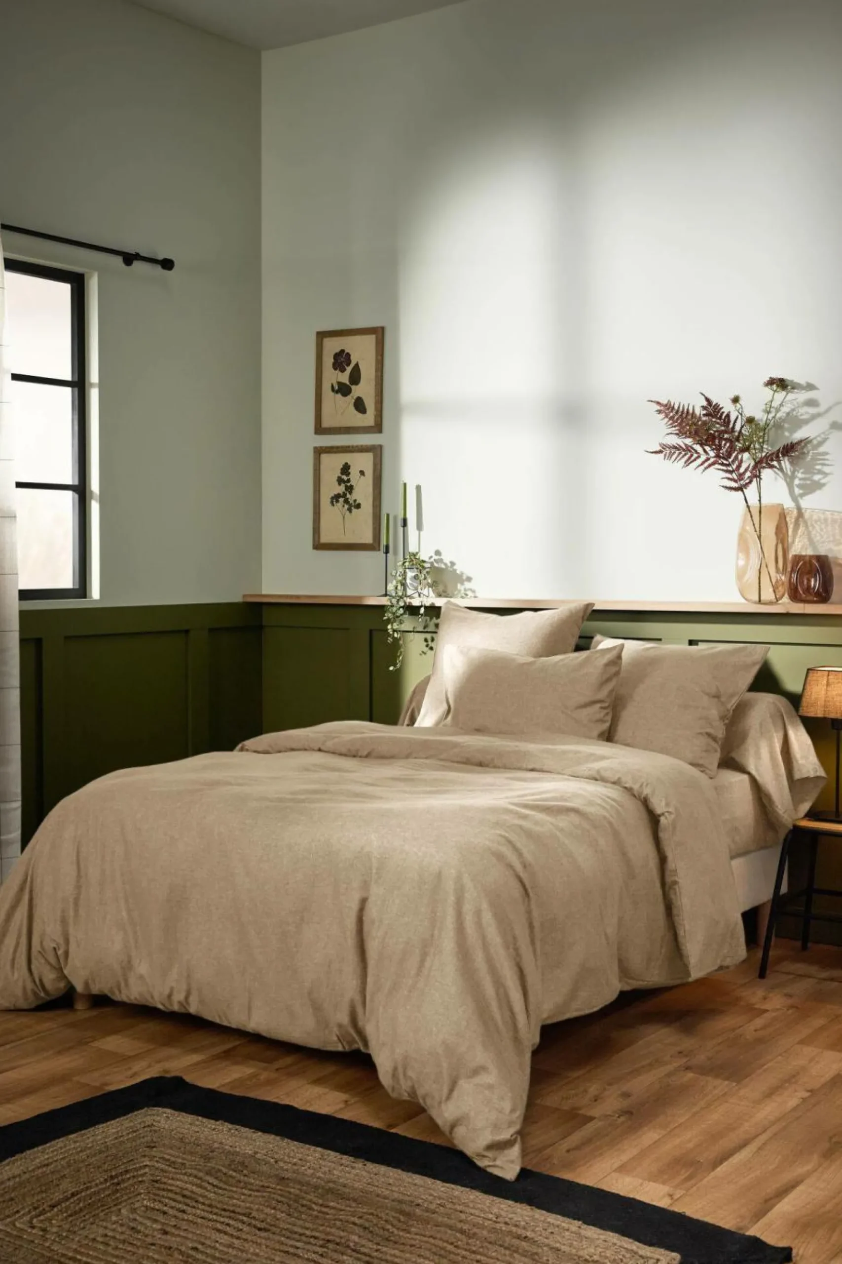 Housses De Couette>Camif LASA HOME Housse de couette coton flanelle Livia - - 240 x 220 cm Sable