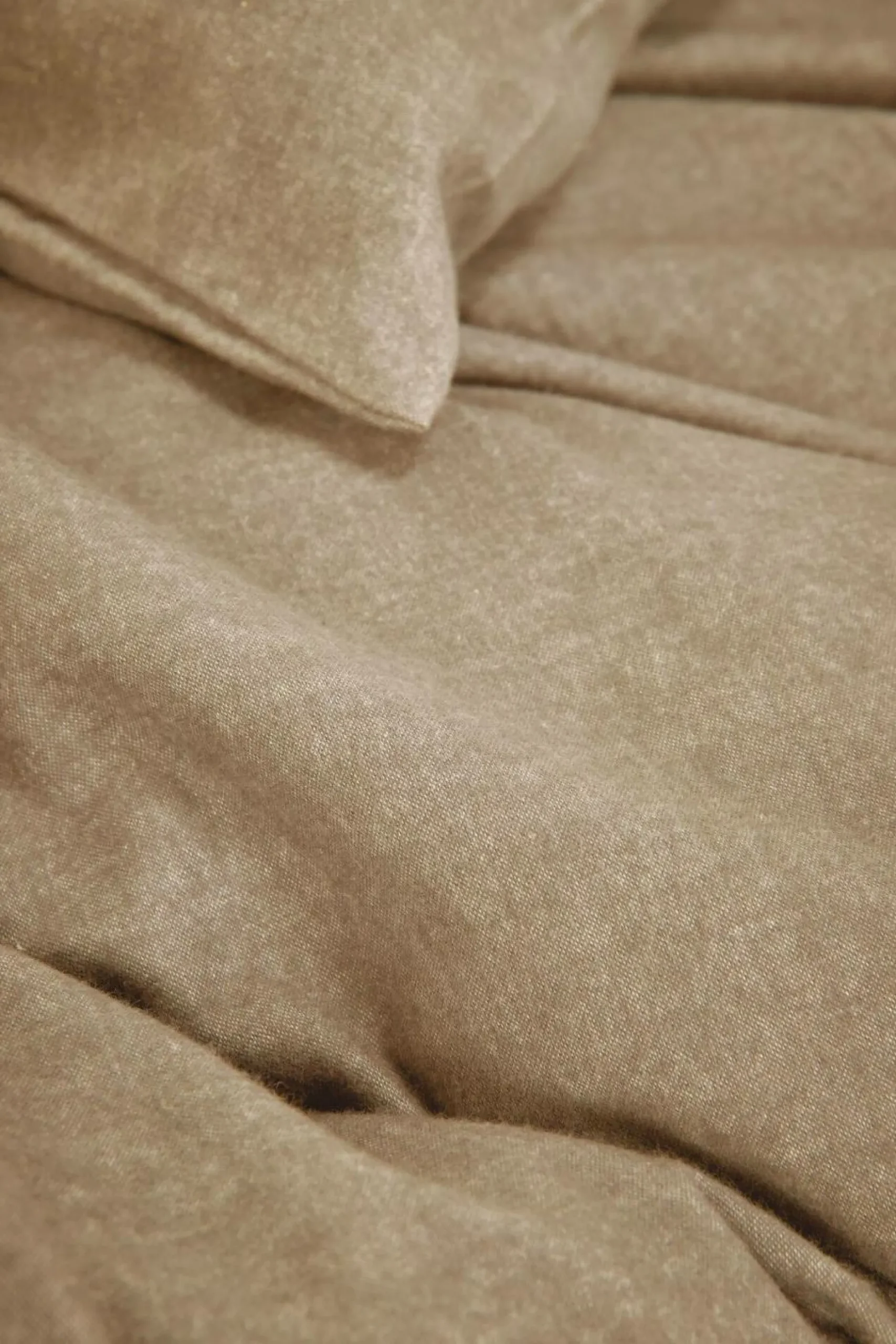 Housses De Couette>Camif LASA HOME Housse de couette coton flanelle Livia - - 240 x 220 cm Sable