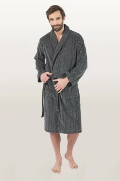 Peignoirs>Camif LASA HOME Peignoir coton Leonardo - - Taille S Gris