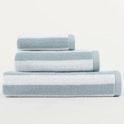 Serviettes De Bain>Camif LASA HOME Serviette de bain coton recyclé Lucia - - 100 x 150 cm Bleu