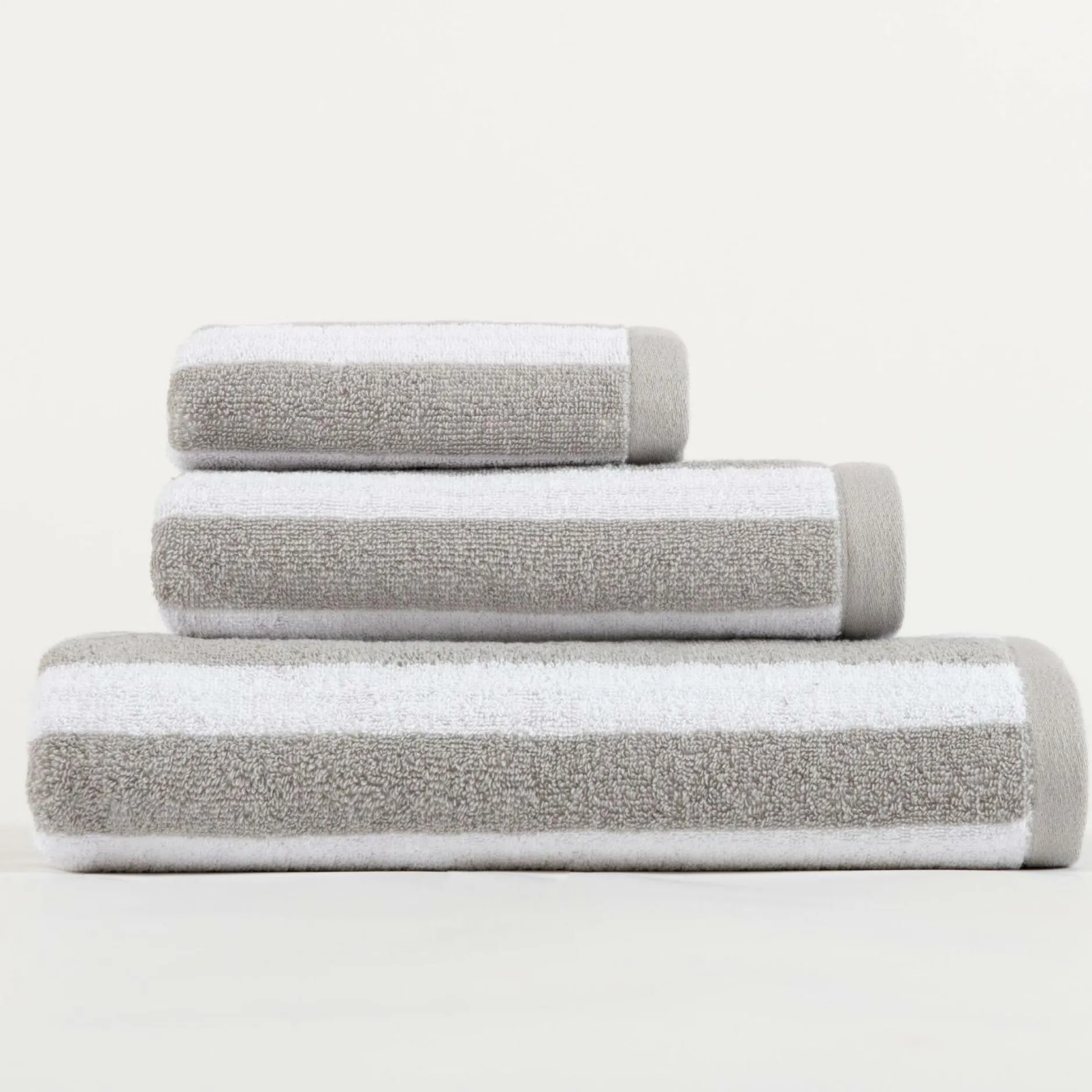 Serviettes De Bain>Camif LASA HOME Serviette de bain coton recyclé Lucia - - 100 x 150 cm Gris
