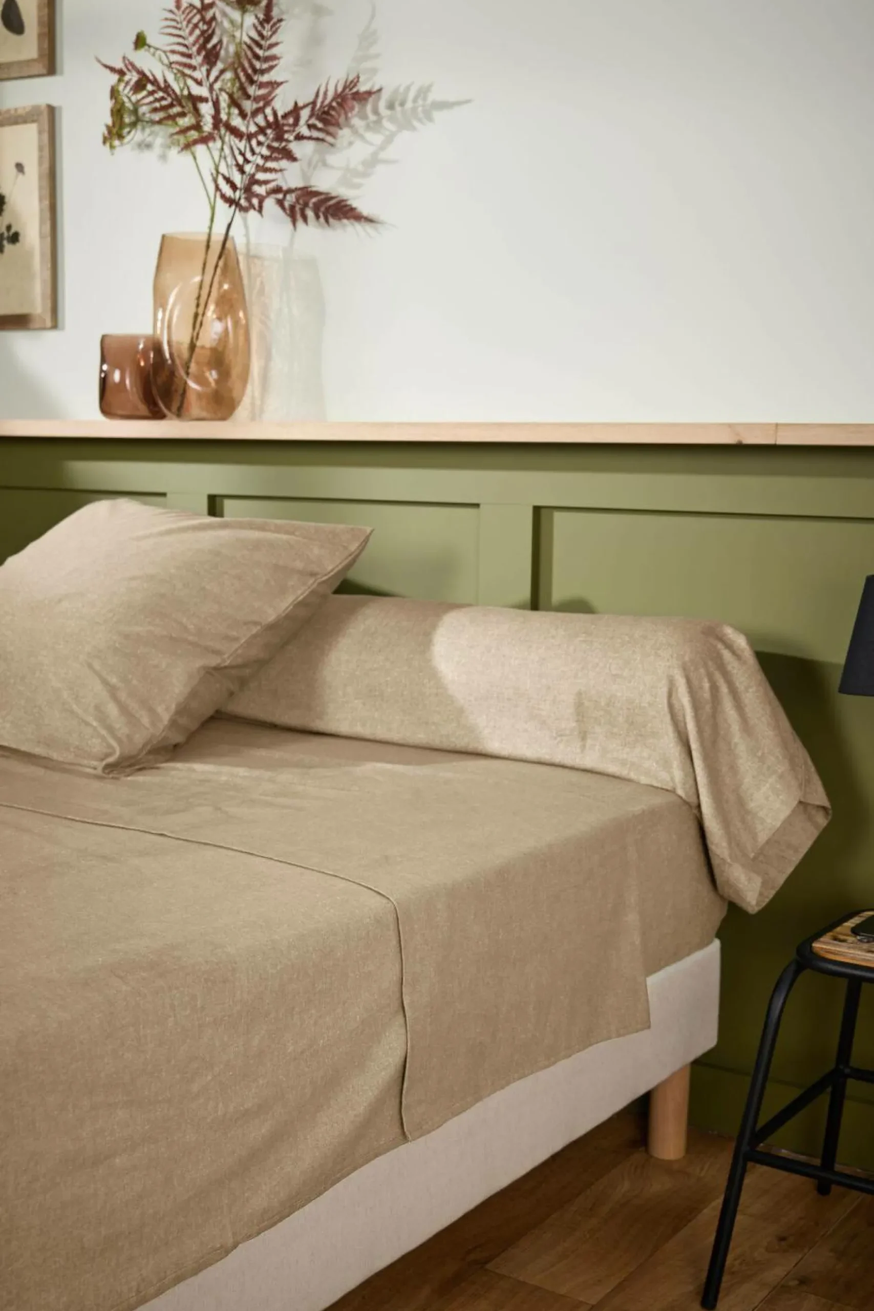 Taies D'Oreiller>Camif LASA HOME Taie de traversin coton flanelle Livia - Sable