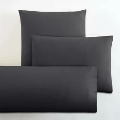 Taies D'Oreiller>Camif LASA HOME Taie de traversin coton flanelle Livia - Graphite