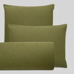 Taies D'Oreiller>Camif LASA HOME Taie d'oreiller coton flanelle Livia - - 50 x 70 cm Kaki