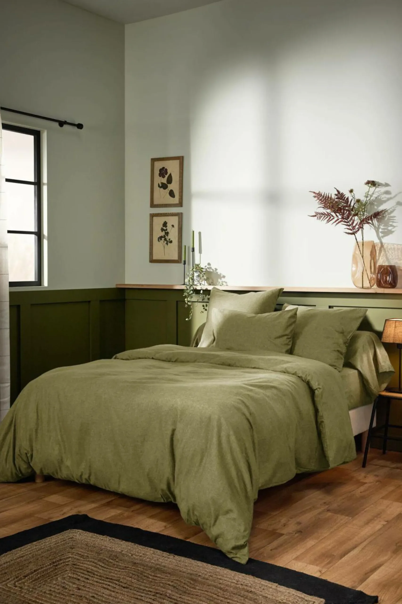 Taies D'Oreiller>Camif LASA HOME Taie d'oreiller coton flanelle Livia - - 50 x 70 cm Kaki