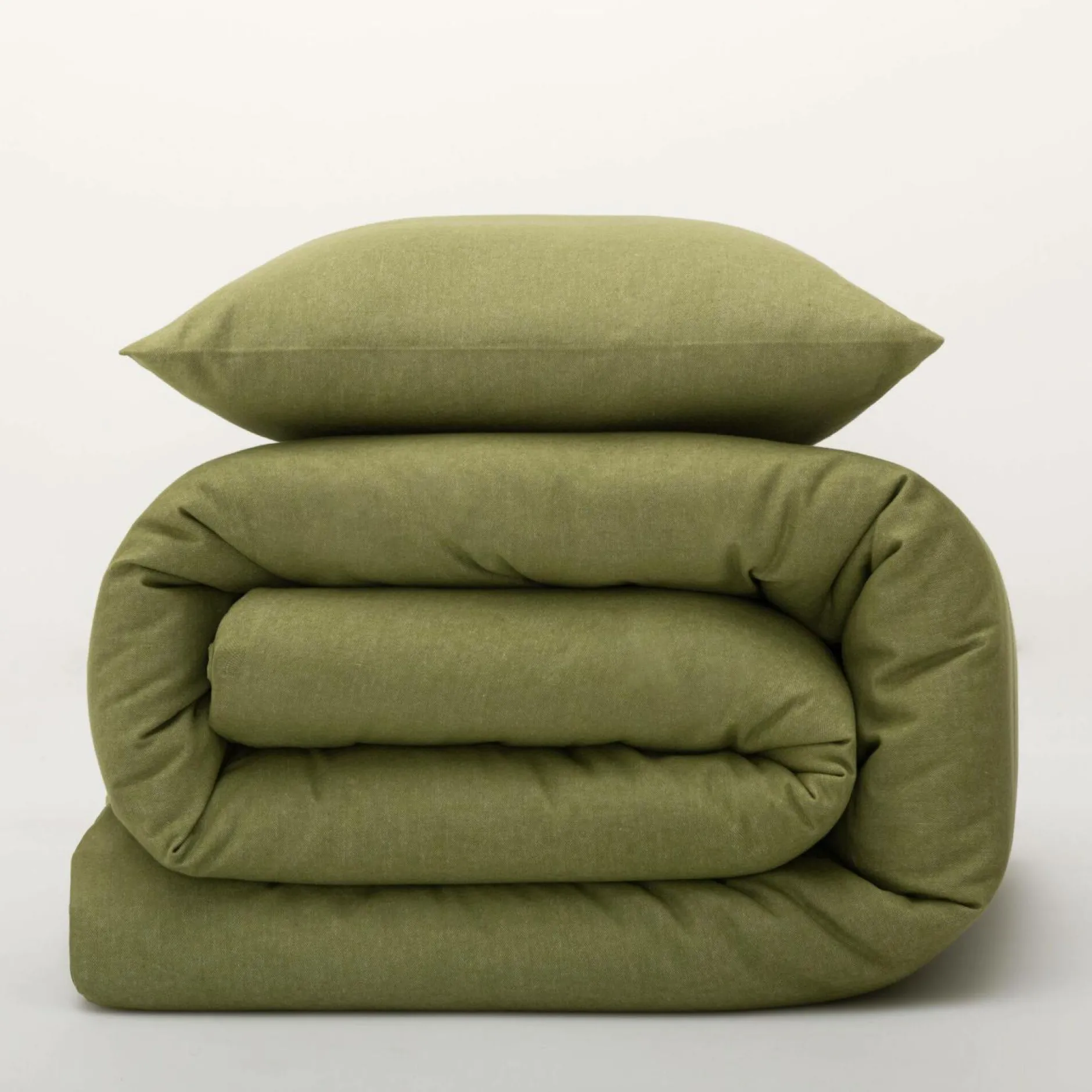 Taies D'Oreiller>Camif LASA HOME Taie d'oreiller coton flanelle Livia - - 50 x 70 cm Kaki