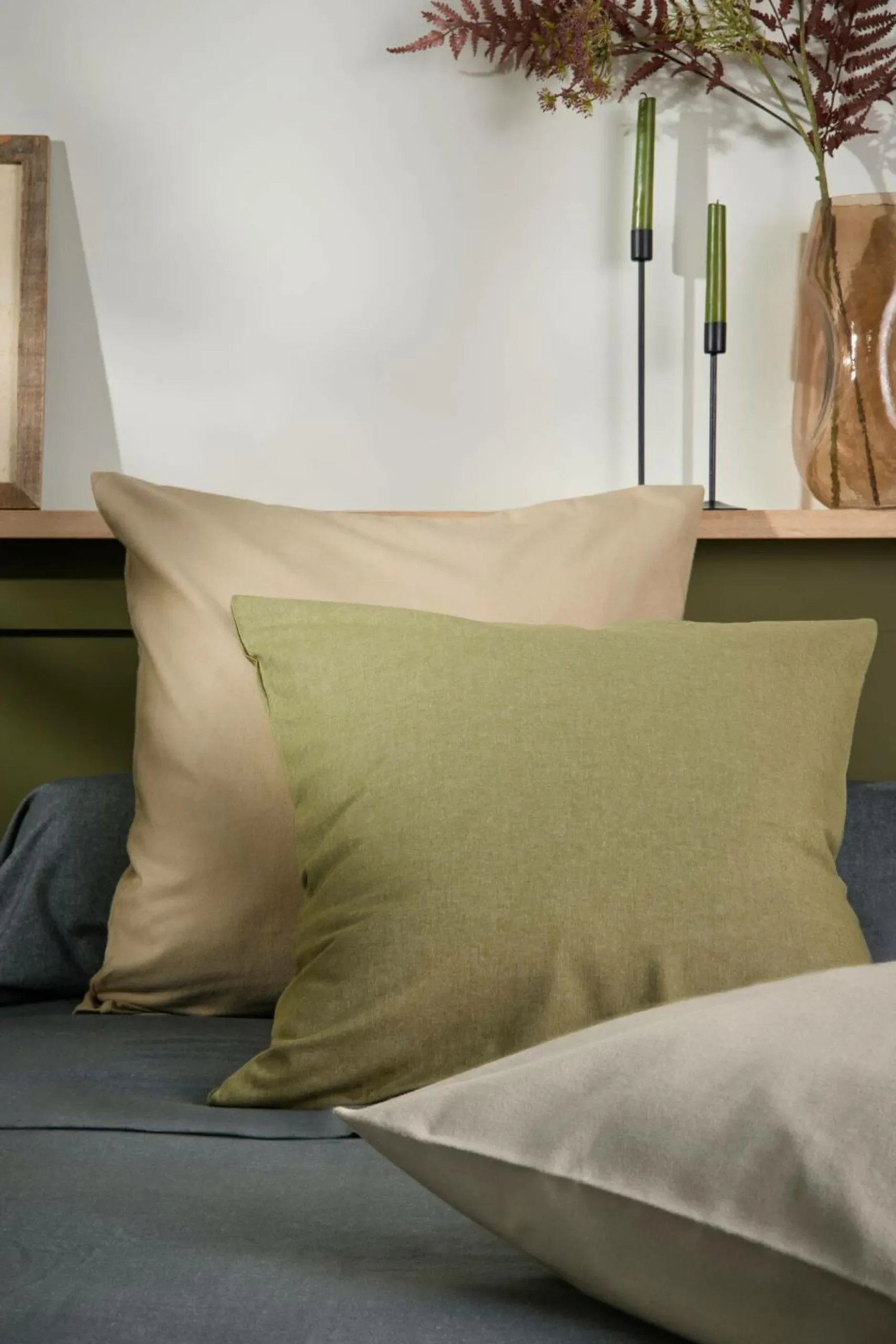 Taies D'Oreiller>Camif LASA HOME Taie d'oreiller coton flanelle Livia - - 65 x 65 cm Sable