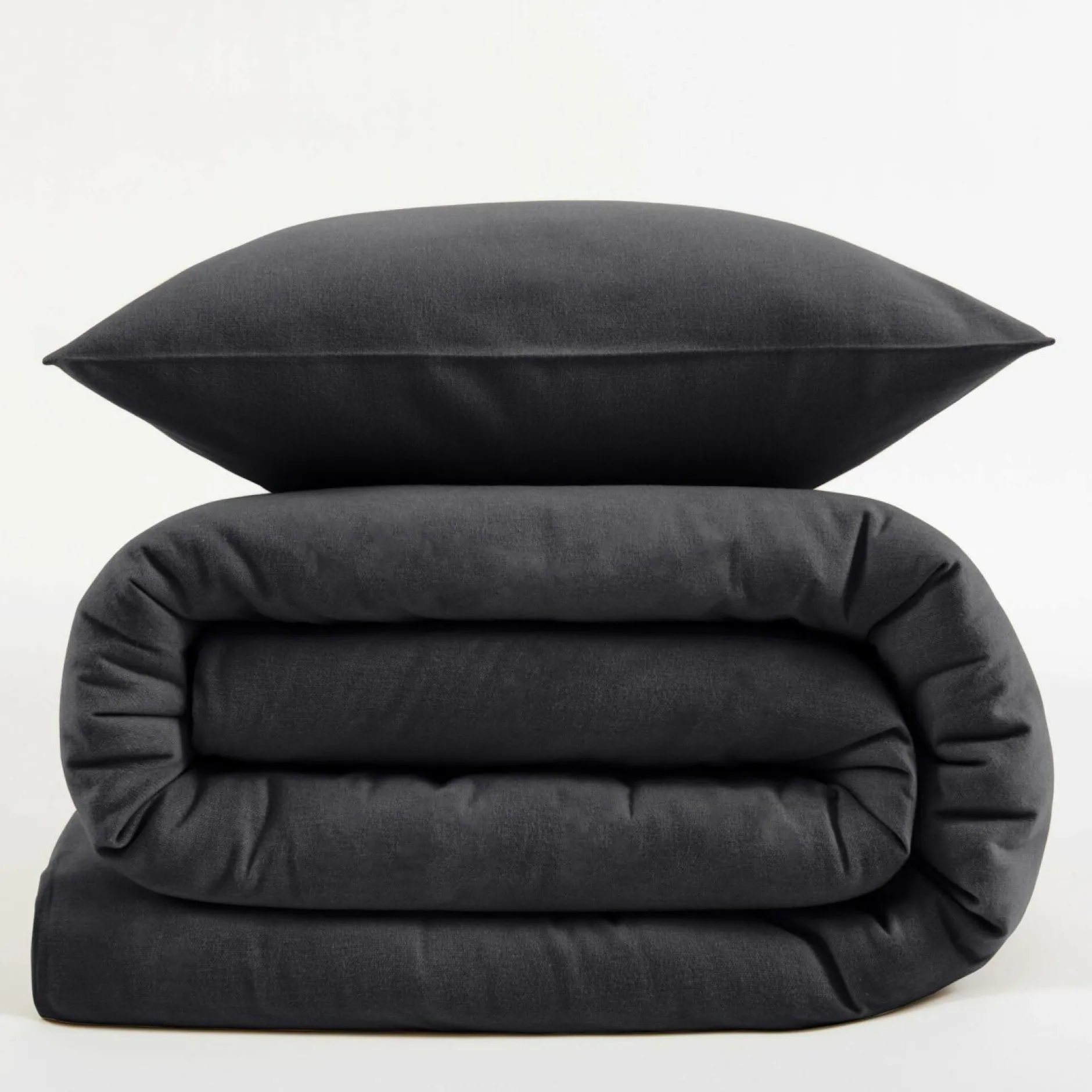 Taies D'Oreiller>Camif LASA HOME Taie d'oreiller coton flanelle Livia - - 50 x 70 cm Graphite