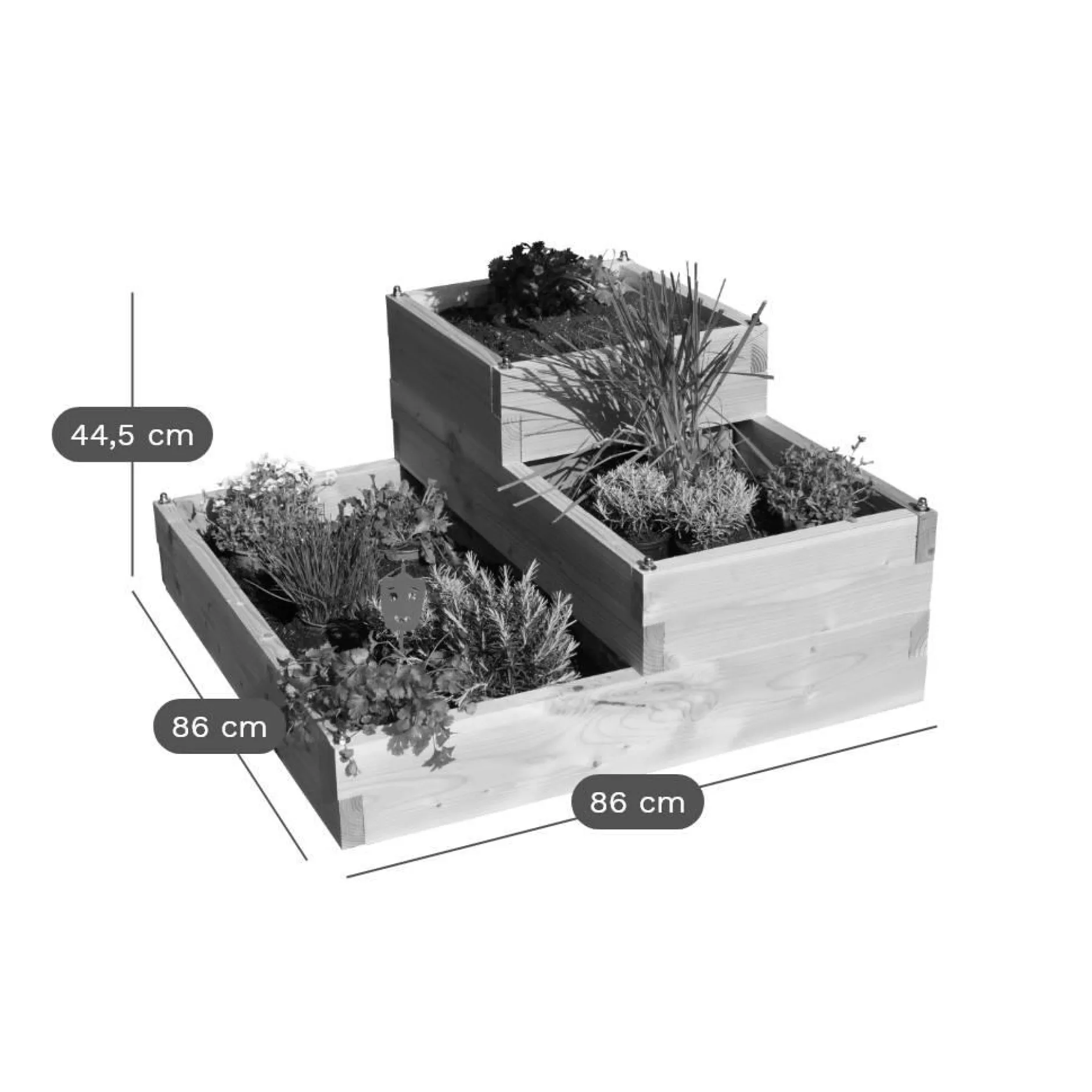 Carrés De Potager>Camif LE CARRE FANTASTIK Carré de Potager 3 Niveaux Effet Graphik Junior en Bois