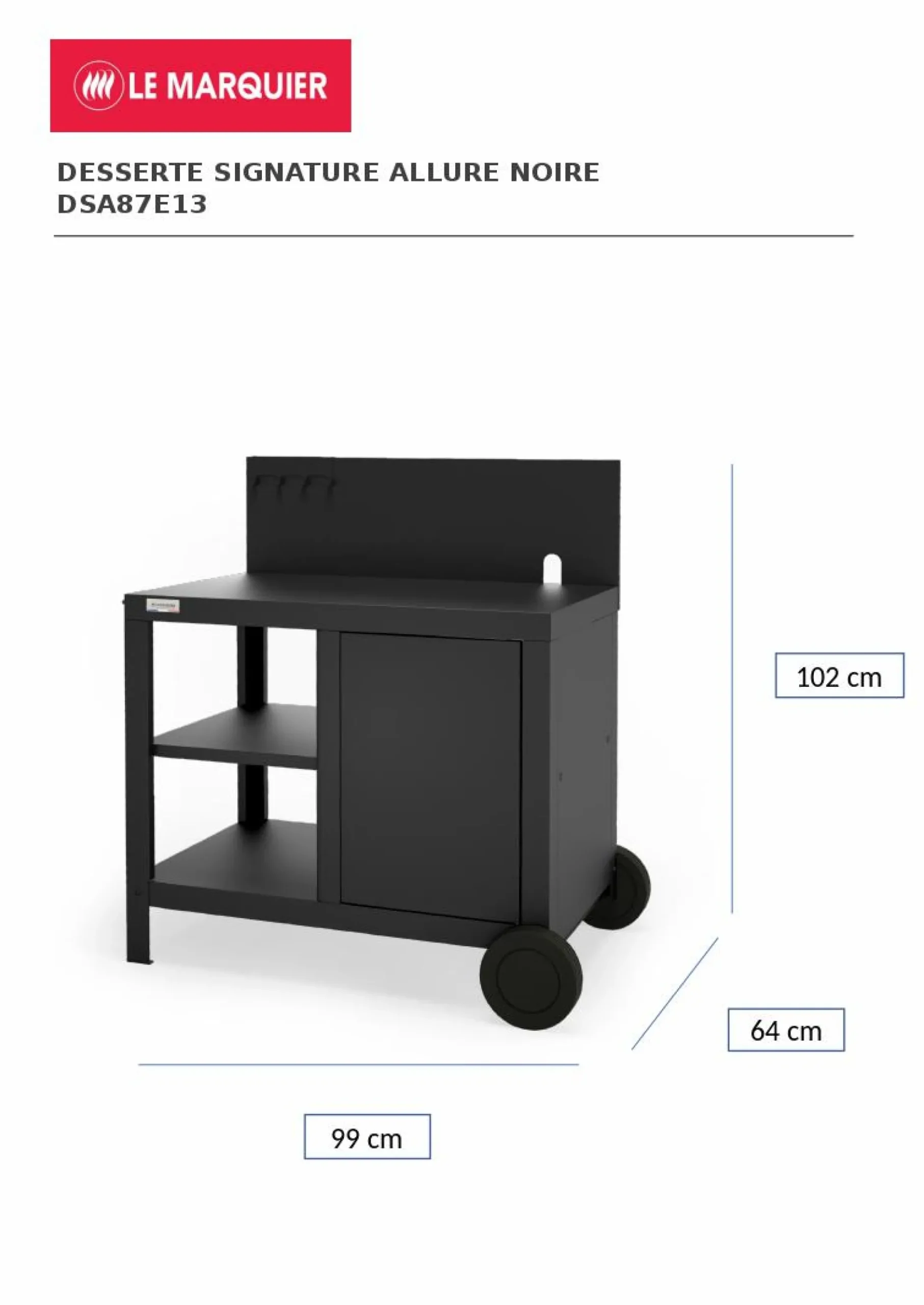 Dessertes Planchas>Camif LE MARQUIER Desserte Allure en Acier Noir