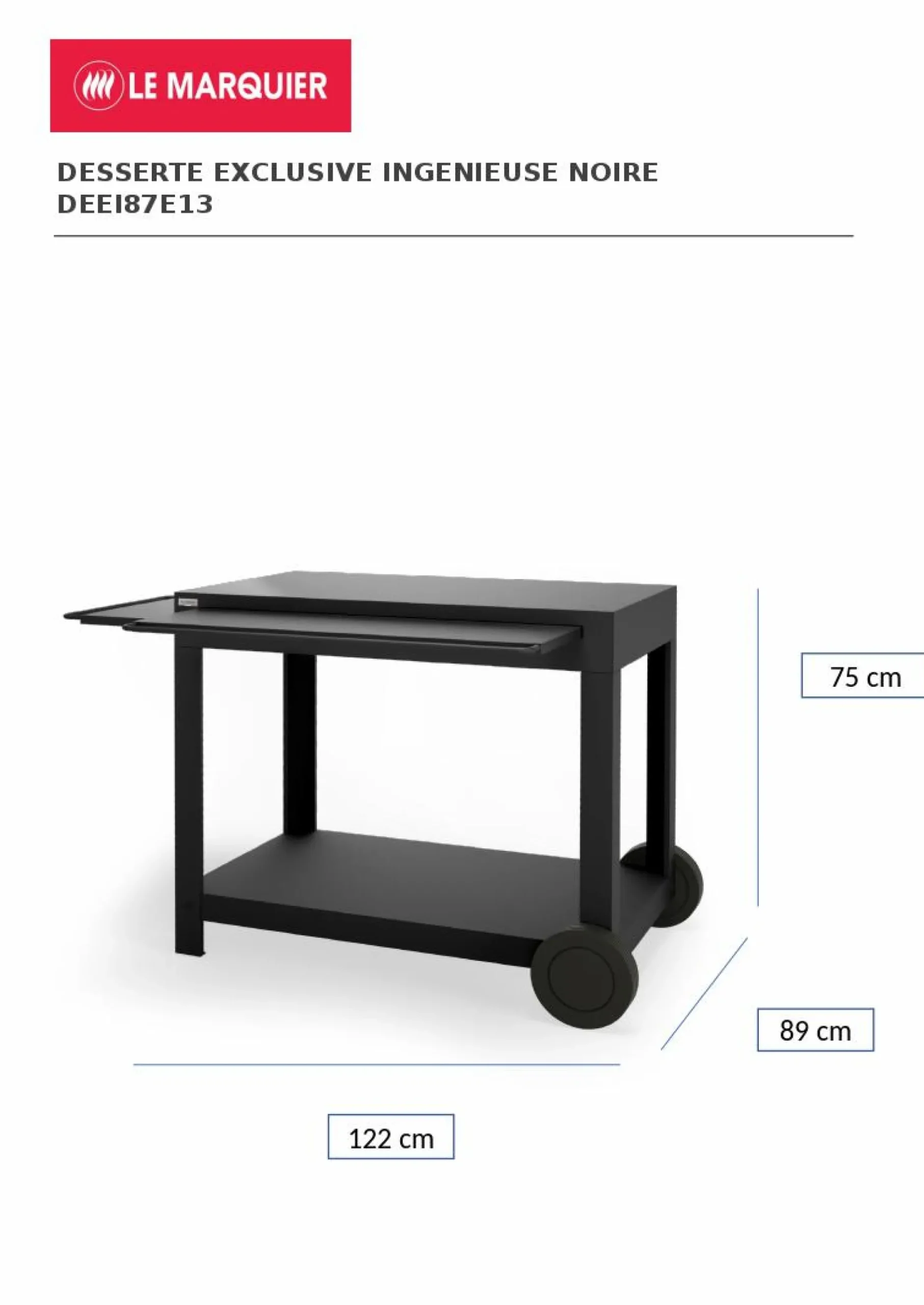 Dessertes Planchas>Camif LE MARQUIER Desserte Exclusive Ingénieuse en Acier Noir