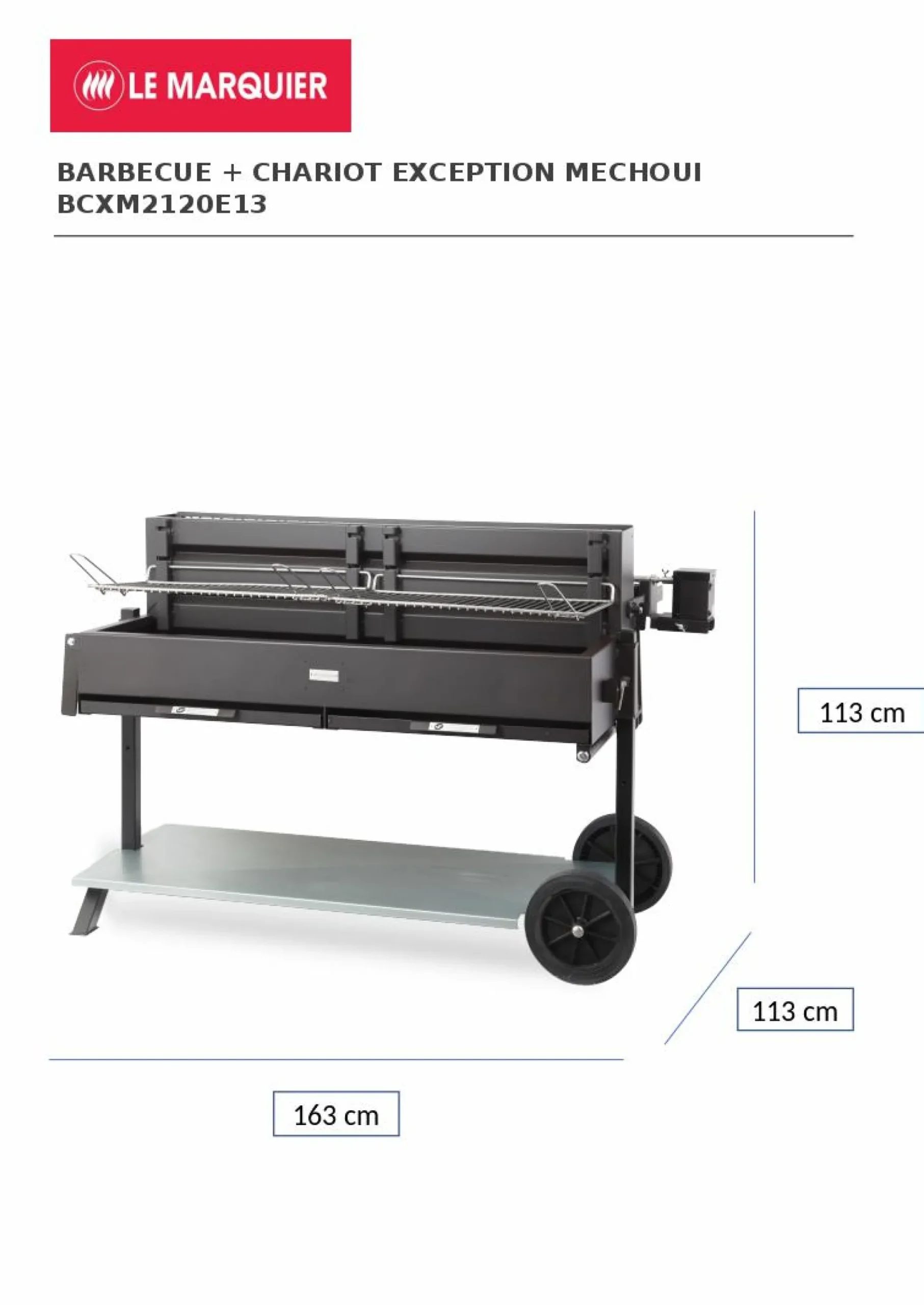 Barbecues>Camif LE MARQUIER Ensemble Barbecue et Chariot Exception Méchoui en Acier Noir